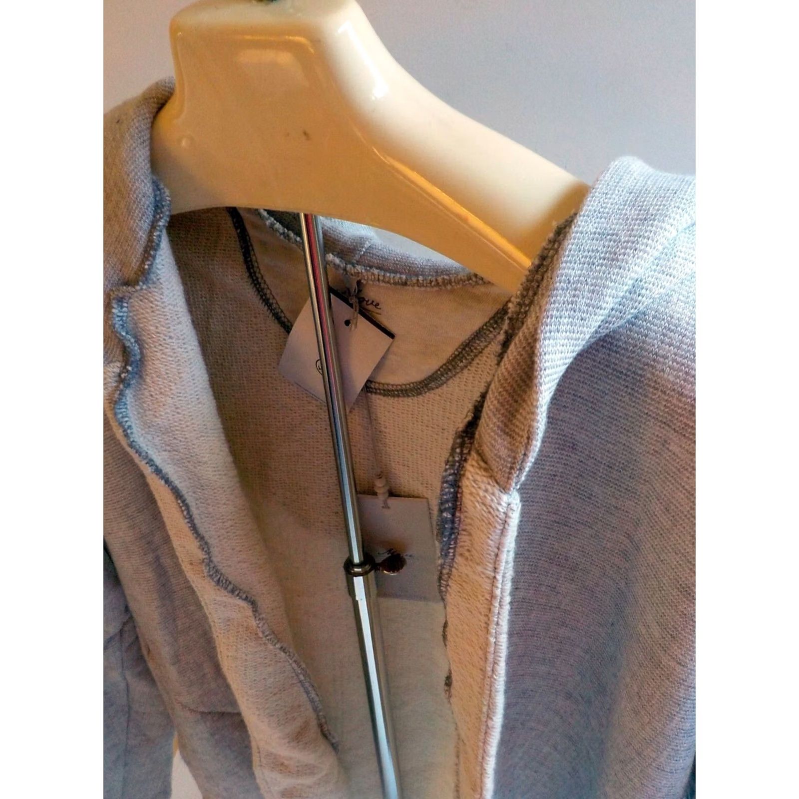 Vintage ALTERNATIVE Hooded Cardigan Sweatshirt Open Front Heather Wheat Adult Medium Womens Size M / US 6-8 / IT 42-44 - 5 Thumbnail