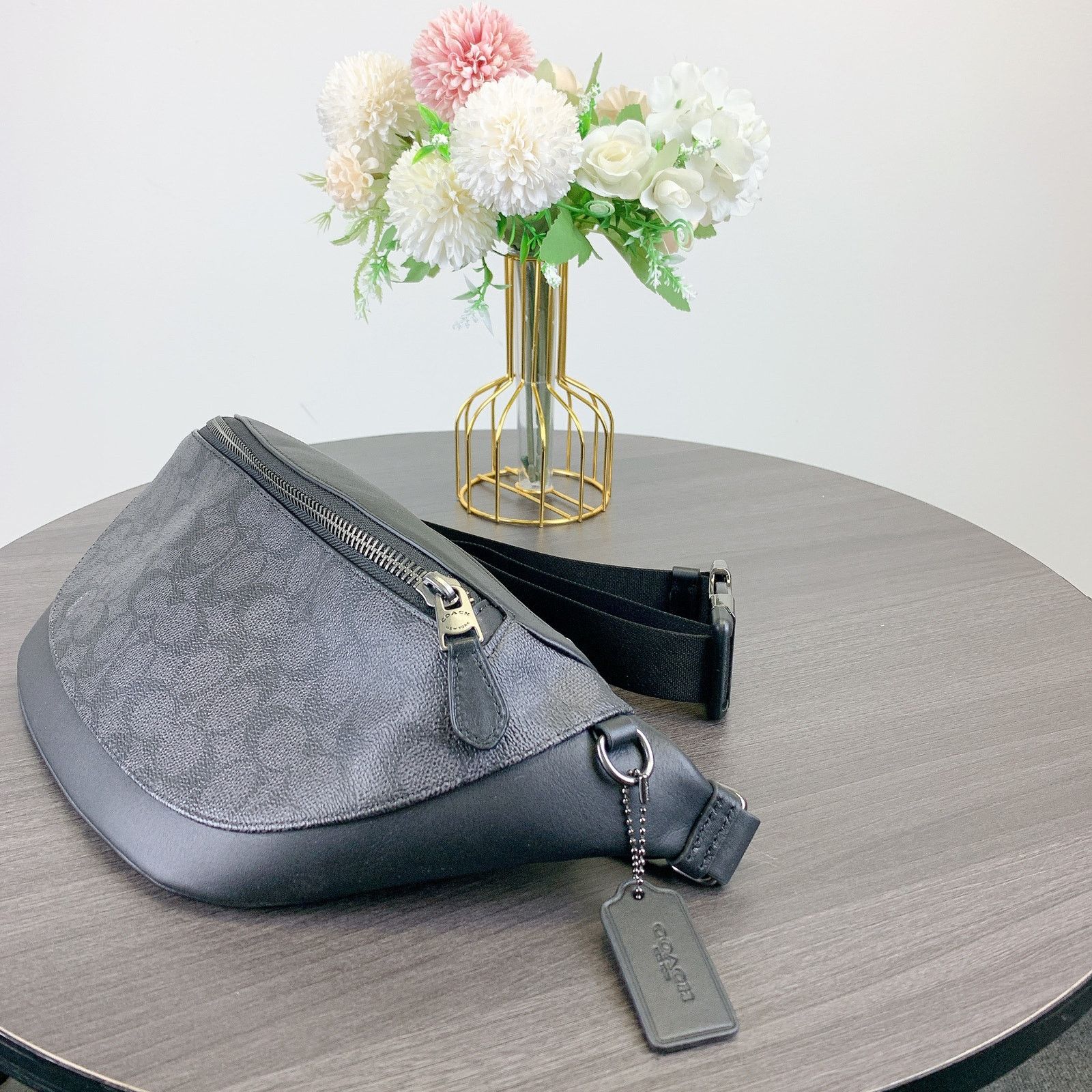 Coach Coach CV926 Warren Belt Bag Canvas IN Charcoal Black Size ONE SIZE - 4 Thumbnail