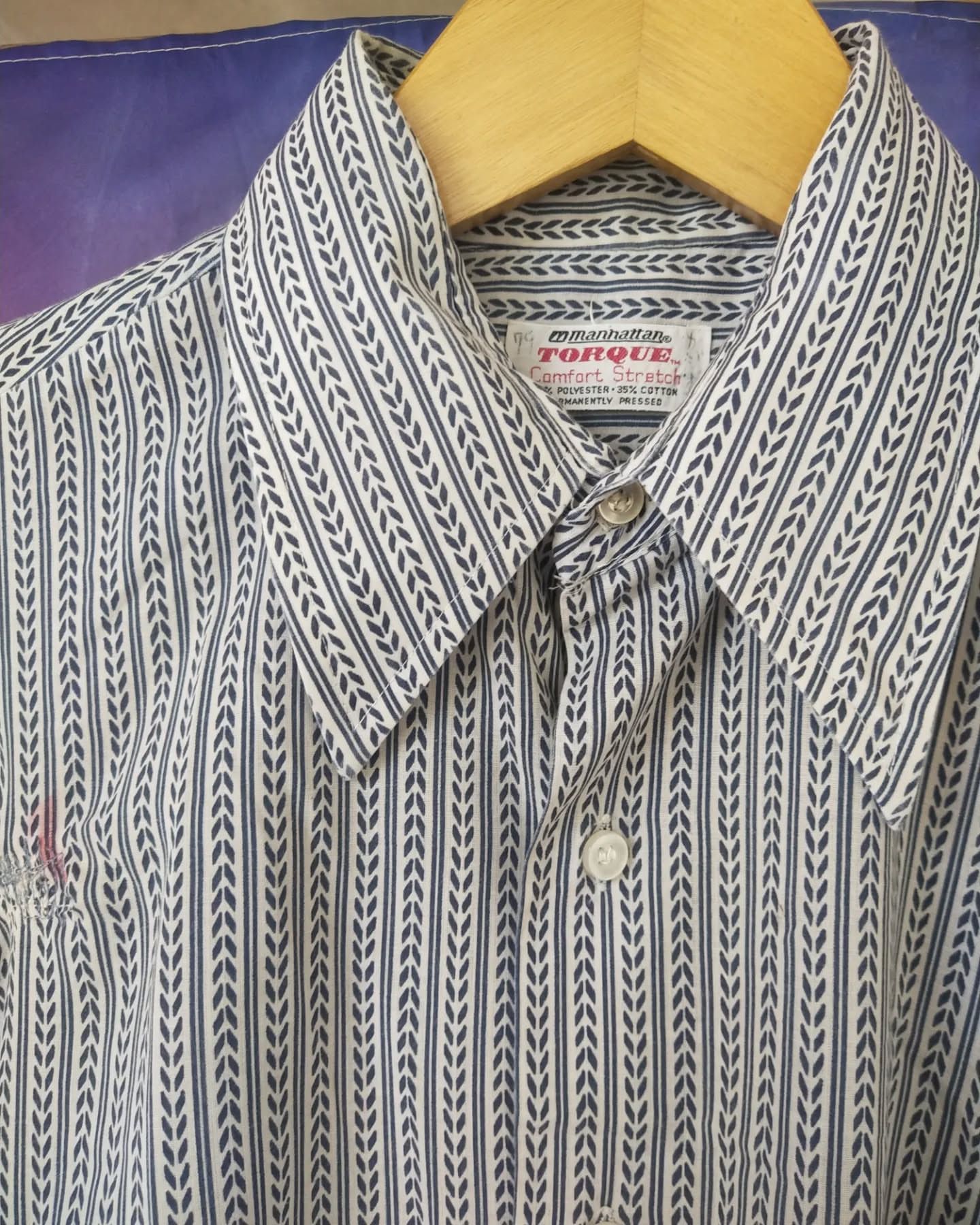 Vintage True Vintage Manhattan TORQUE Patterned Short Sleeve Shirt Size US L / EU 52-54 / 3 - 2 Thumbnail