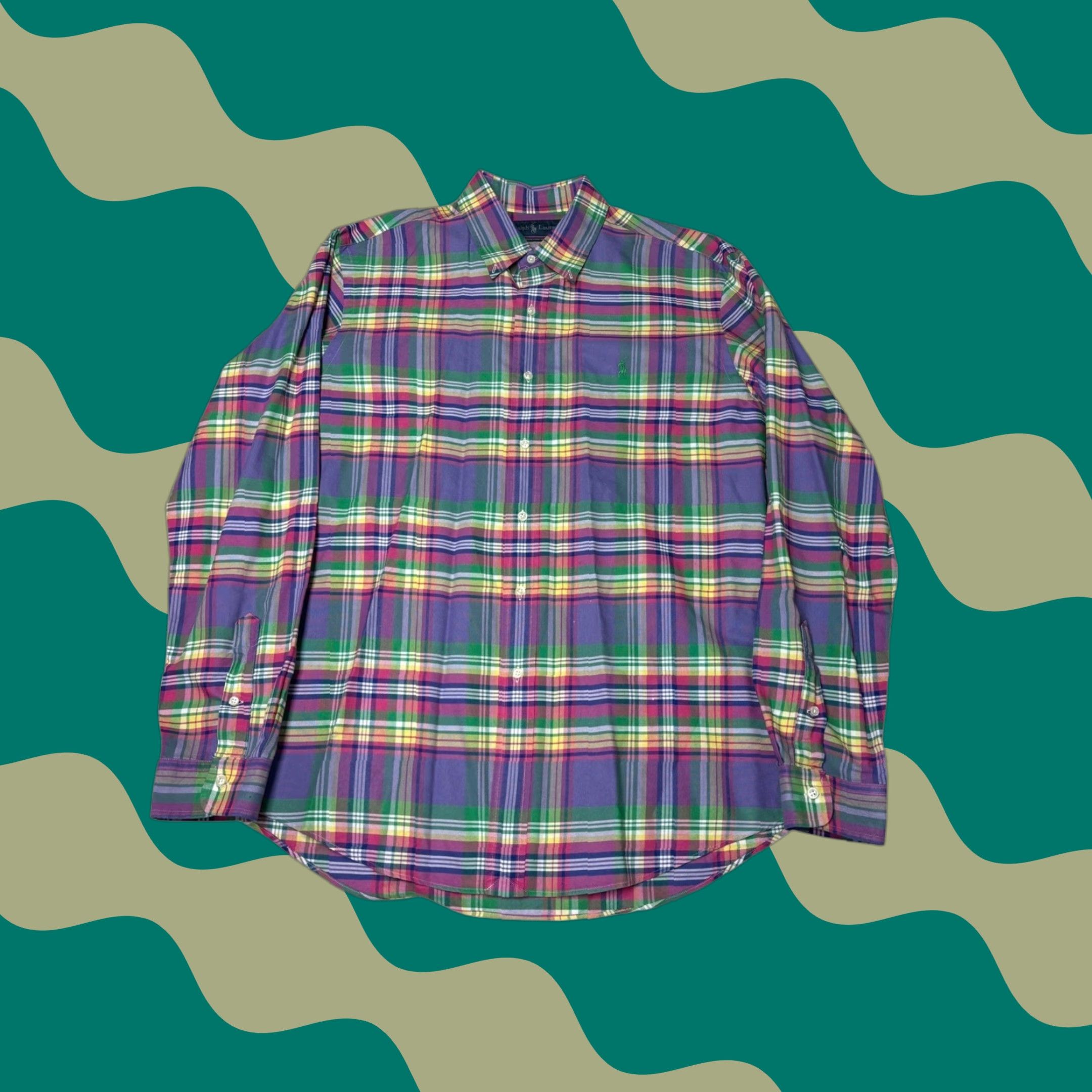 Ralph Lauren Ralph Lauren Custom Fit Plaid Button-Down Shirt Men's XL Purple Size US XL / EU 56 / 4 - 1 Thumbnail