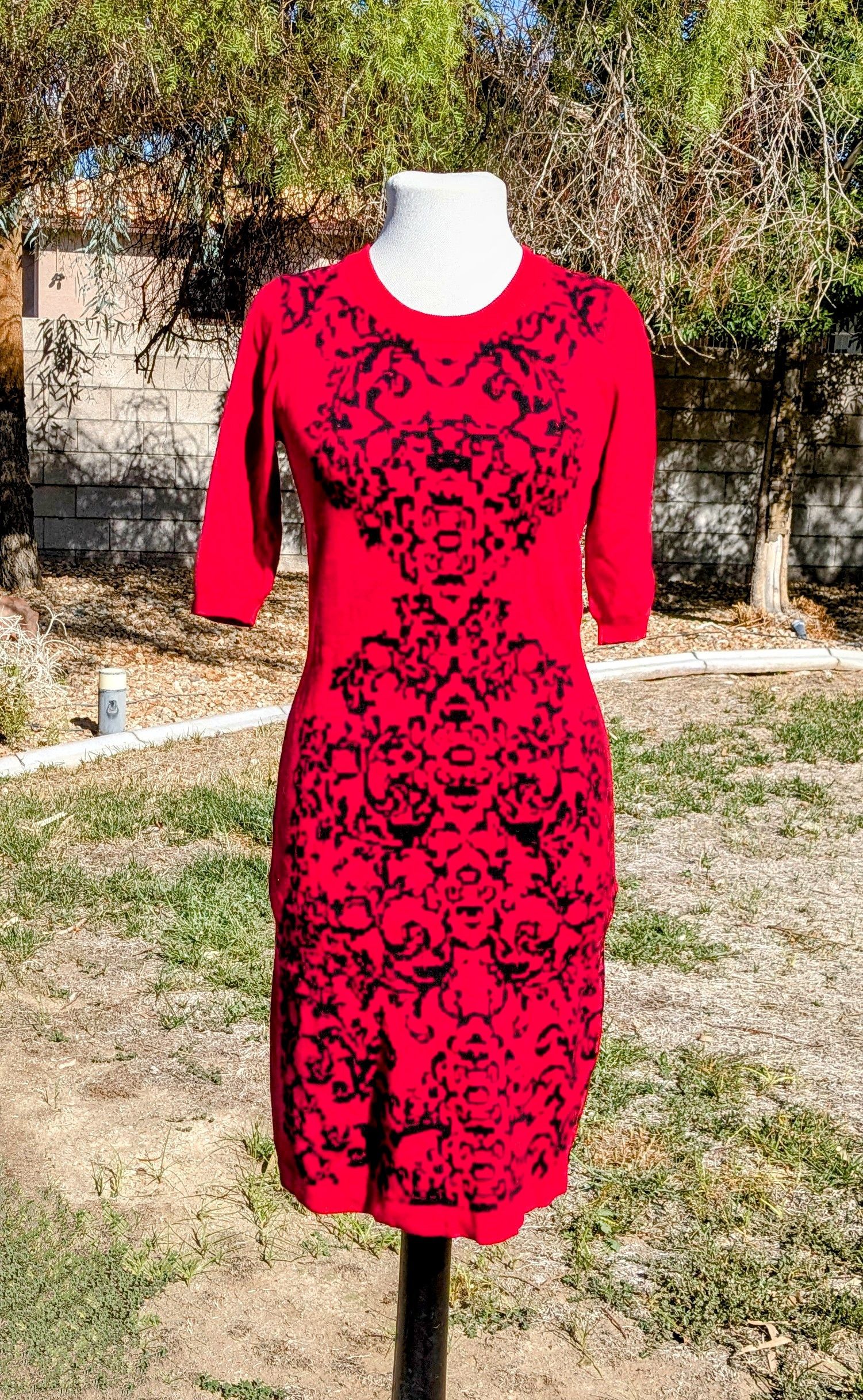 Other Allison Brittney Rayon 3/4 Sleeves Fit & Flare Dress Size M / US 6-8 / IT 42-44 - 1 Thumbnail