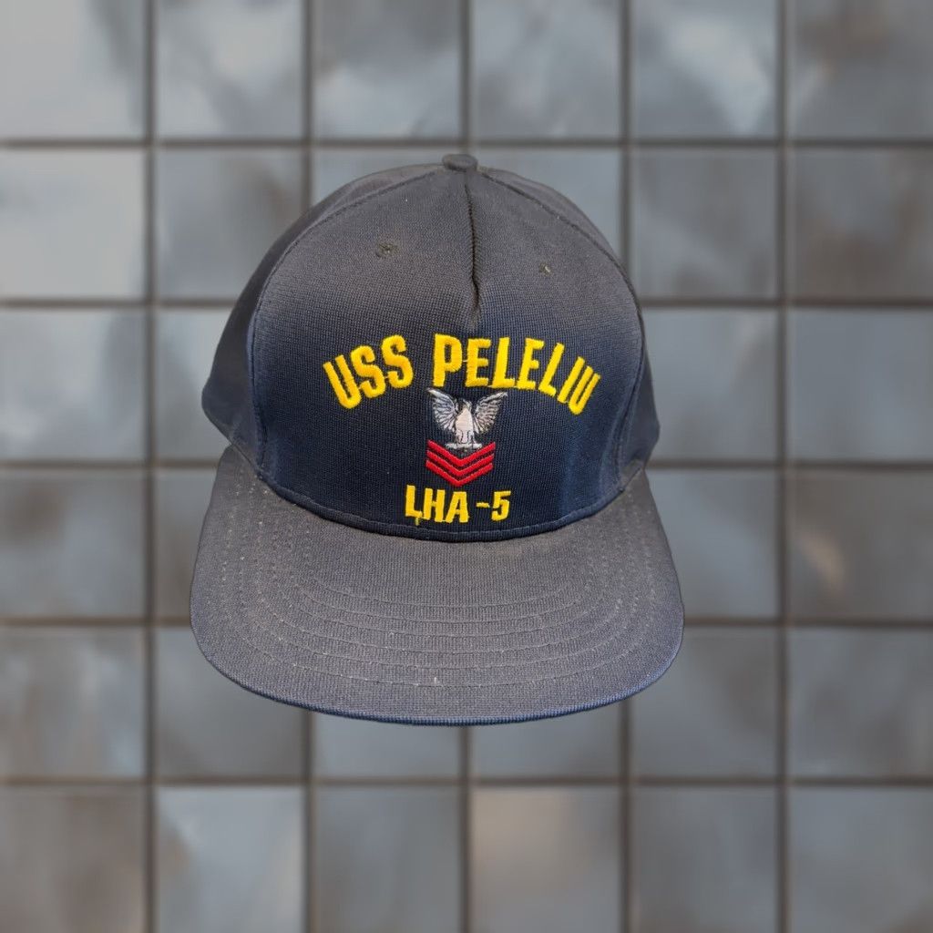 Vintage VINTAGE USS Peleliu LHA-5 Hat California Headwear Navy Blue Snapback Made in USA Size ONE SIZE - 1 Thumbnail