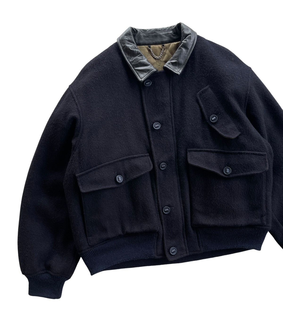 Japanese Brand Storm Island Wool Blouson Jacket Navy Size US M / EU 48-50 / 2 - 9 Thumbnail