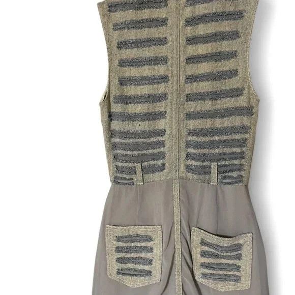 3.1 Phillip Lim Women's Distressed Denim Layer Sleeveless Dress Size XS / US 0-2 / IT 36-38 - 3 Thumbnail