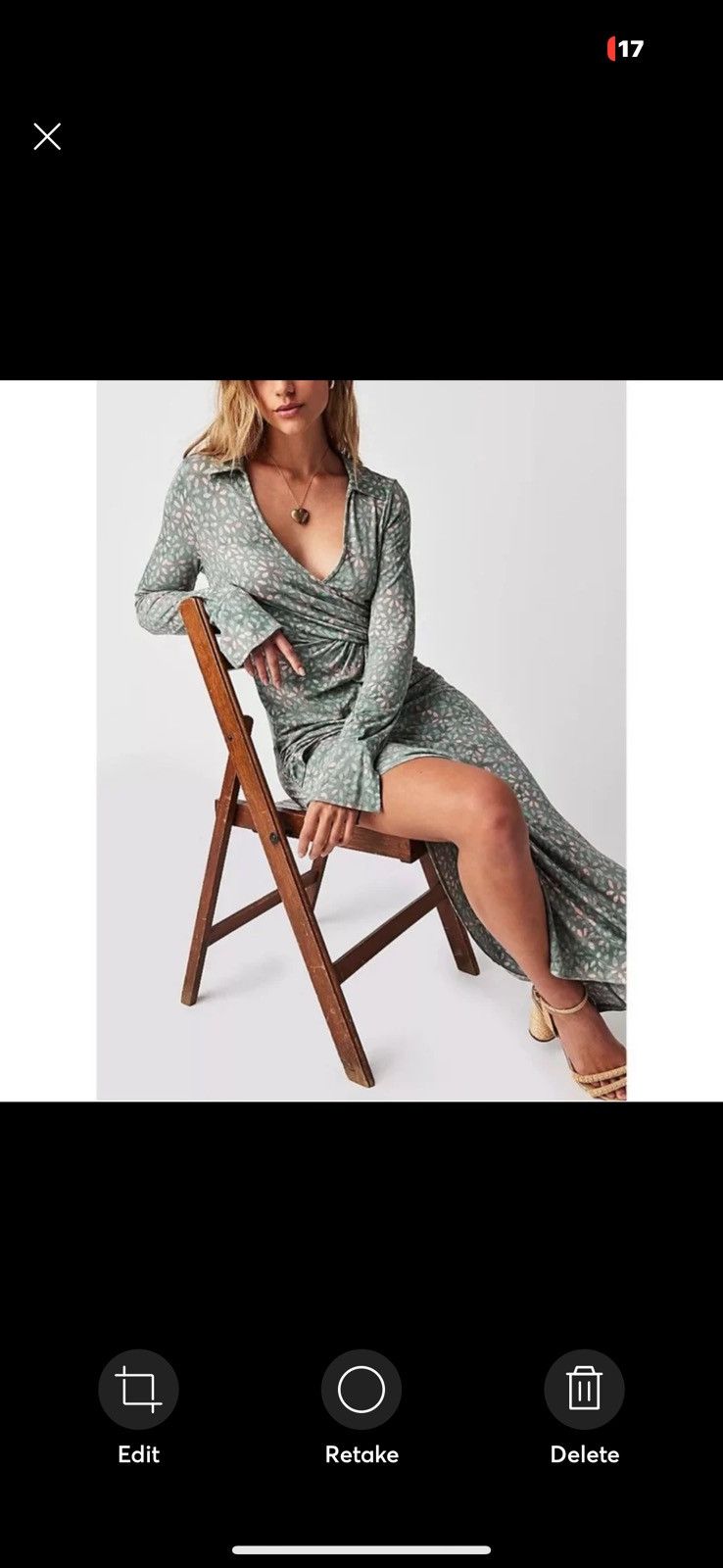 image of Free People Shayla Wrap Midi Dress / Mint Combo NWT in Green, Women's (Size Small)