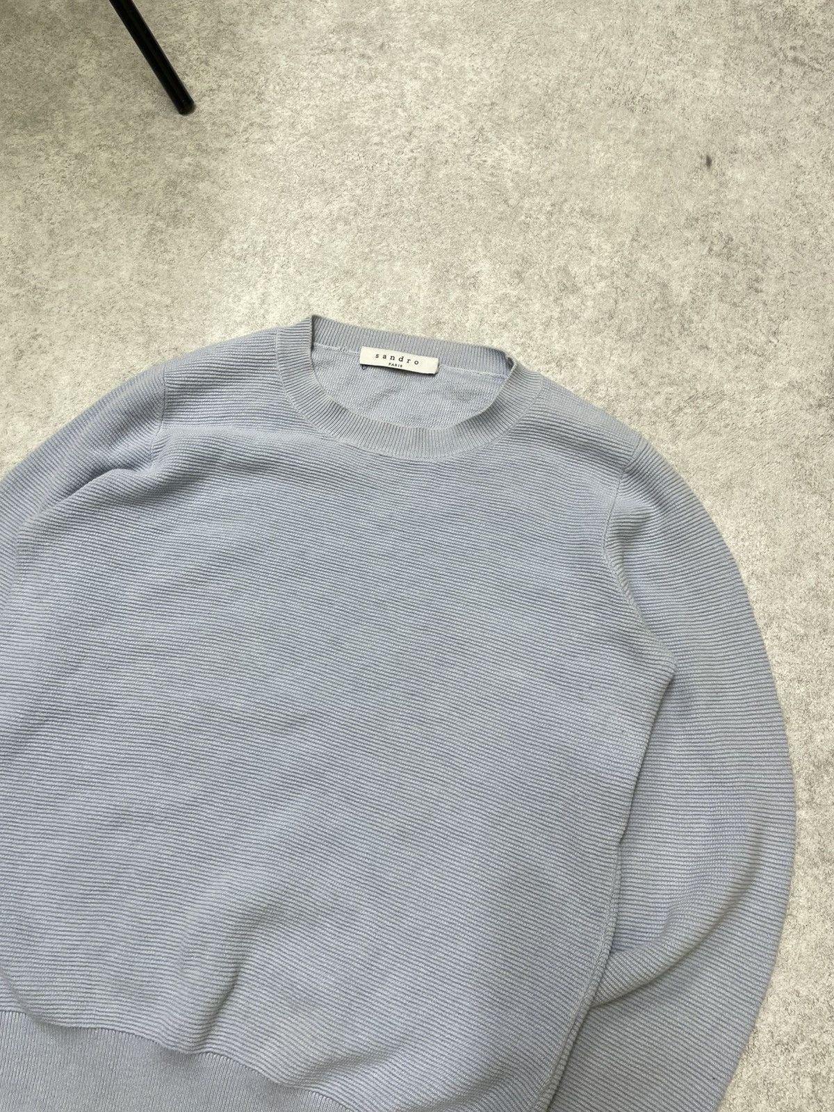 Designer × Sandro Sandro Paris Knit Sweater – Soft Turquoise Essential Size US M / EU 48-50 / 2 - 3 Thumbnail