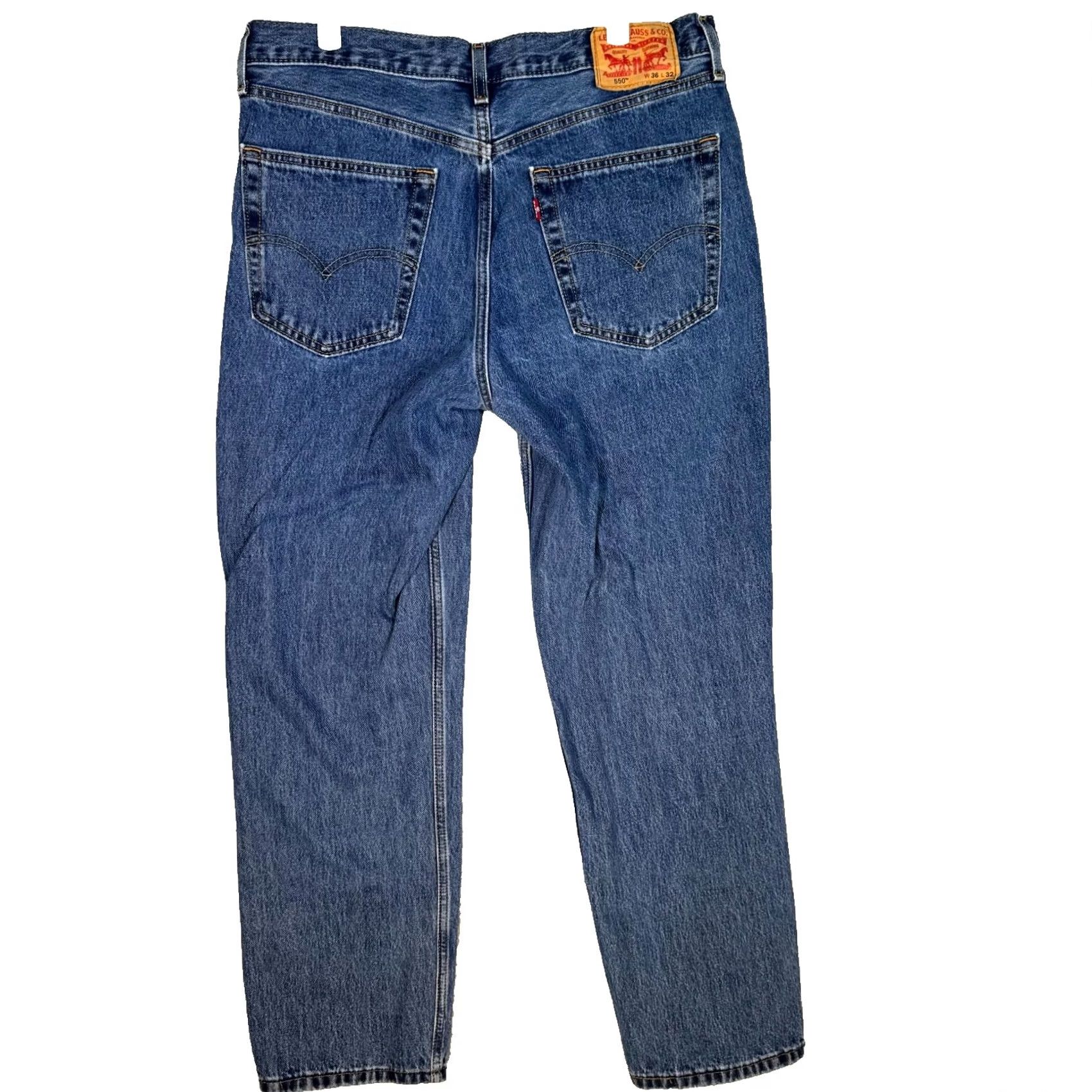 Levi's Levi's 550 Jeans Mens 36x32 Blue Denim Relaxed Fit Tapered Leg Mid Rise Zip Fly Jeans Size US 36 / EU 52 - 2 Thumbnail