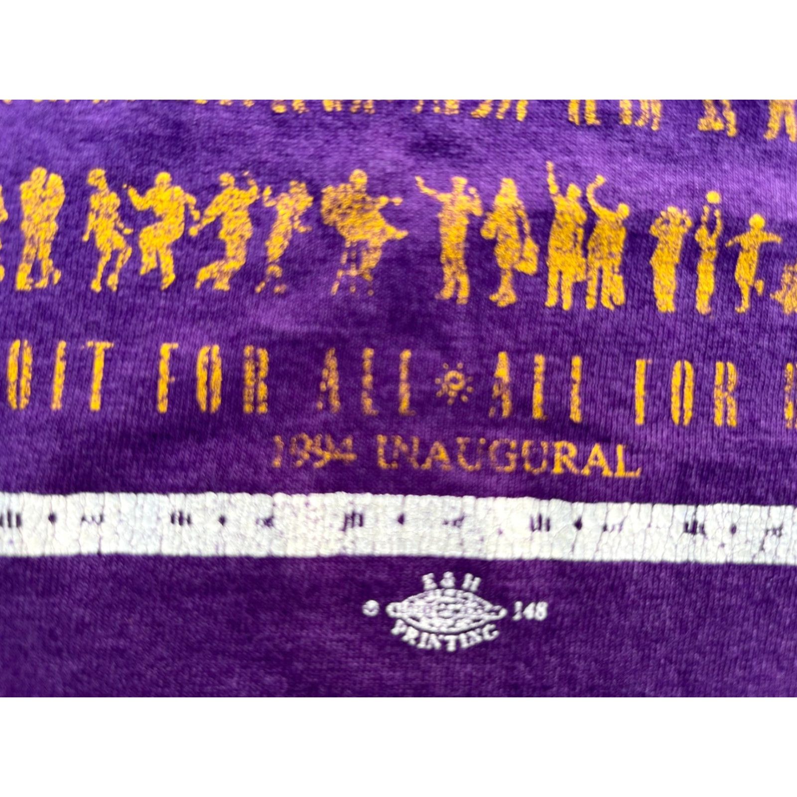 Fruit Of The Loom VINTAGE Detroit For All, All For Detroit T-Shirt 1994 Inaugural Made in USA Sz 2XL Purple 90s Fruit of the Loom Unisex Adults T-Shirt Mens Womens Size US XXL / EU 58 / 5 - 4 Thumbnail