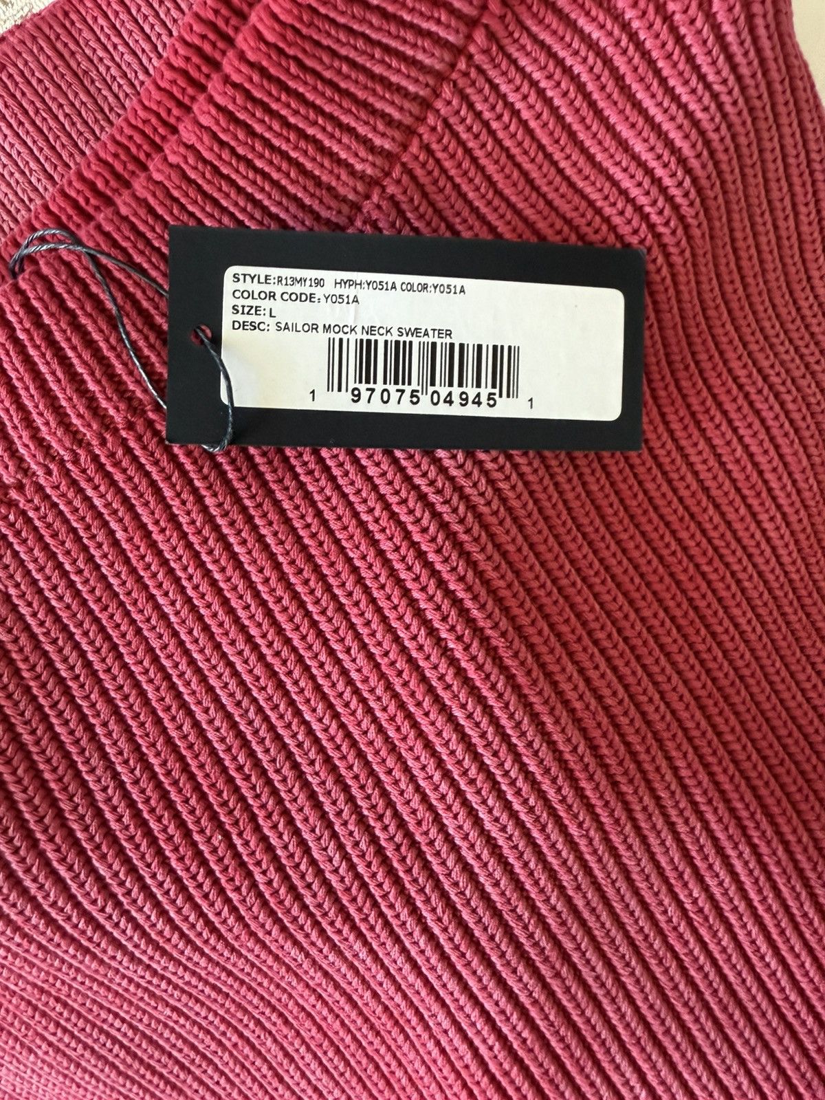 R13 R13 Mock Turtle Neck Long Sleeve Pullover New w/ Tags Size US L / EU 52-54 / 3 - 4 Thumbnail