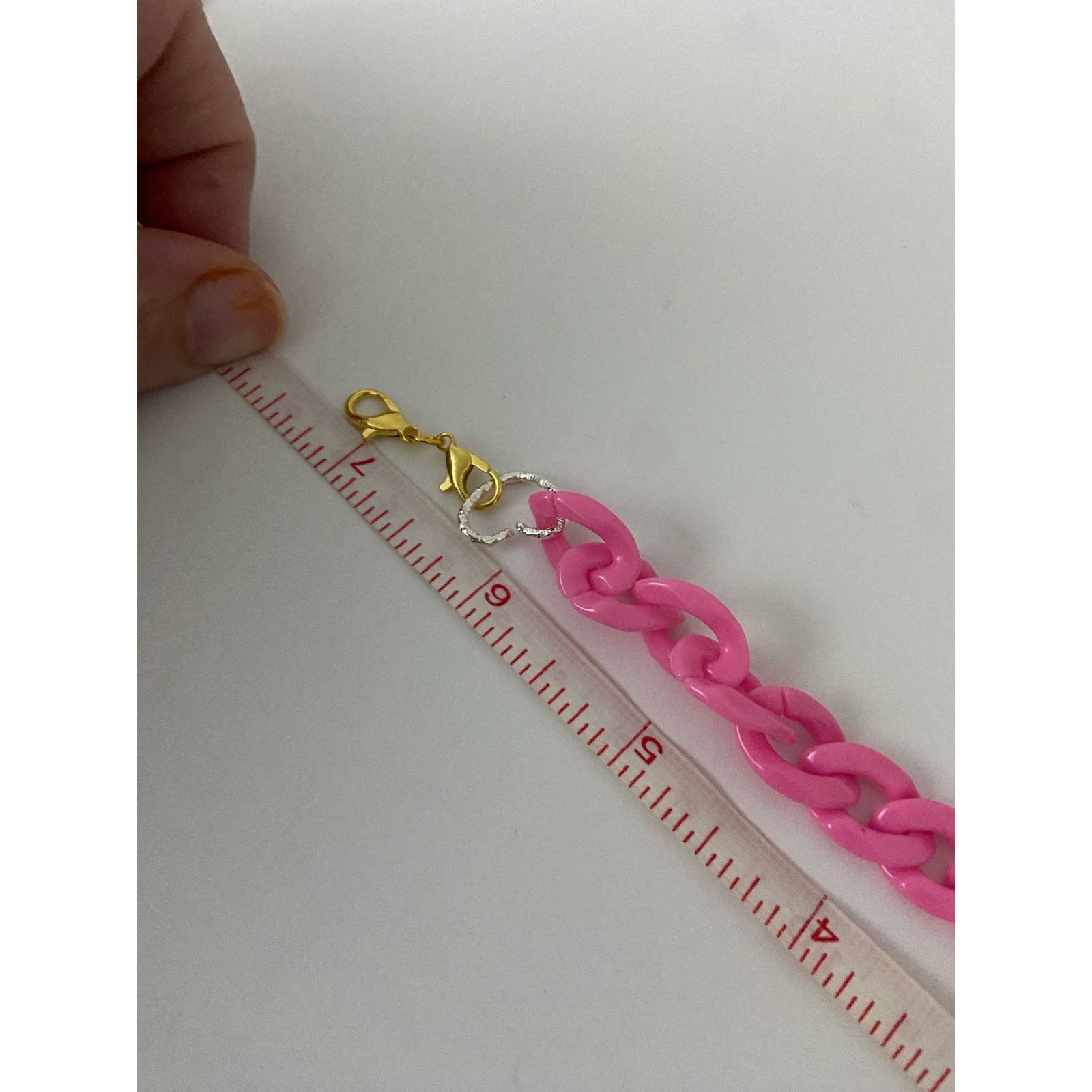 Handmade pink chain bracelet Size ONE SIZE - 4 Thumbnail