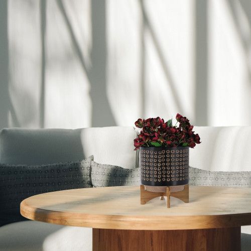 Designer × Homemade CERAMIC 10" PLANTER ON STAND, BROWN Size US L / EU 52-54 / 3 - 1 Thumbnail