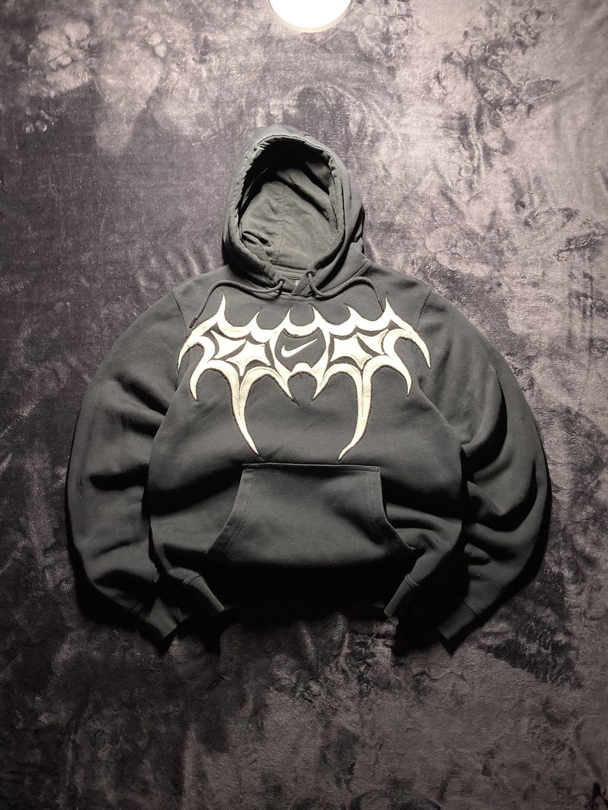 Nike × Vintage ⛩️ Nike hoodie custom vintage y2k big center logo fleece rare Size US M / EU 48-50 / 2 - 1 Thumbnail
