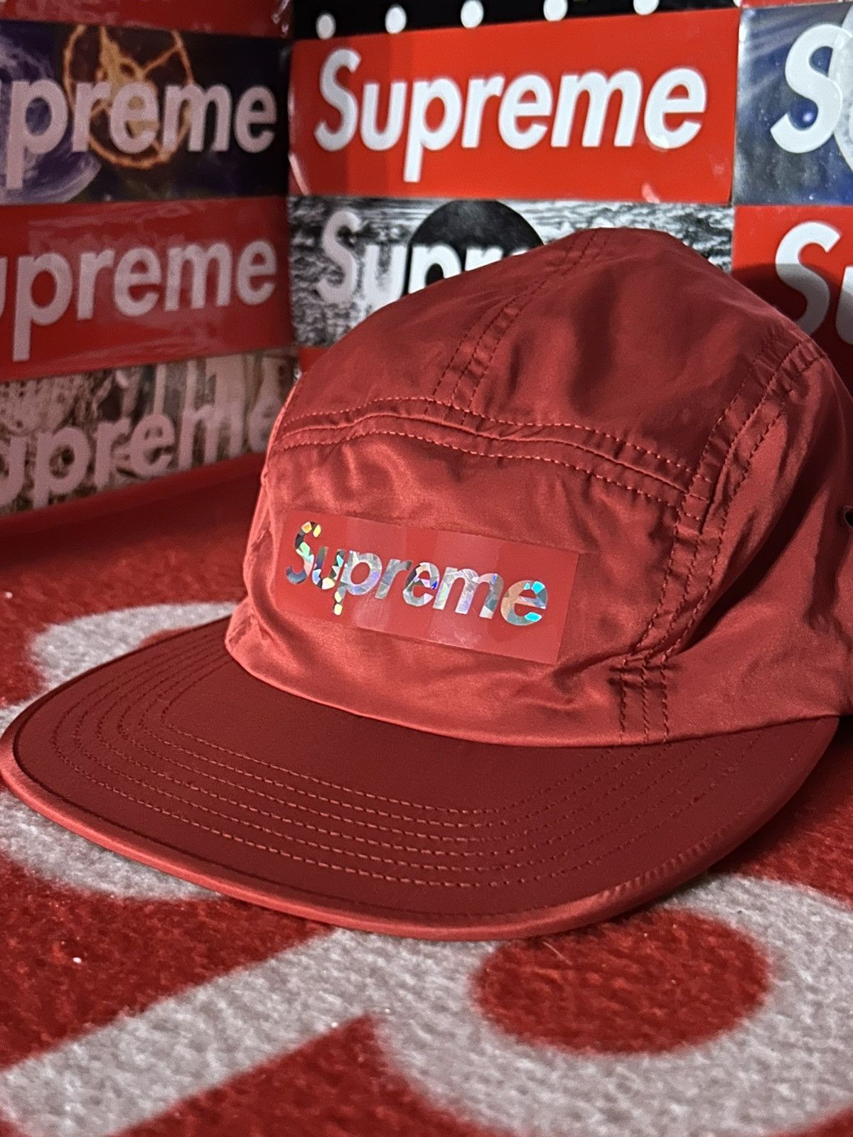 Supreme Supreme Holographic Logo Camp Cap Red SS19 RARE HAT Size ONE SIZE - 9 Thumbnail