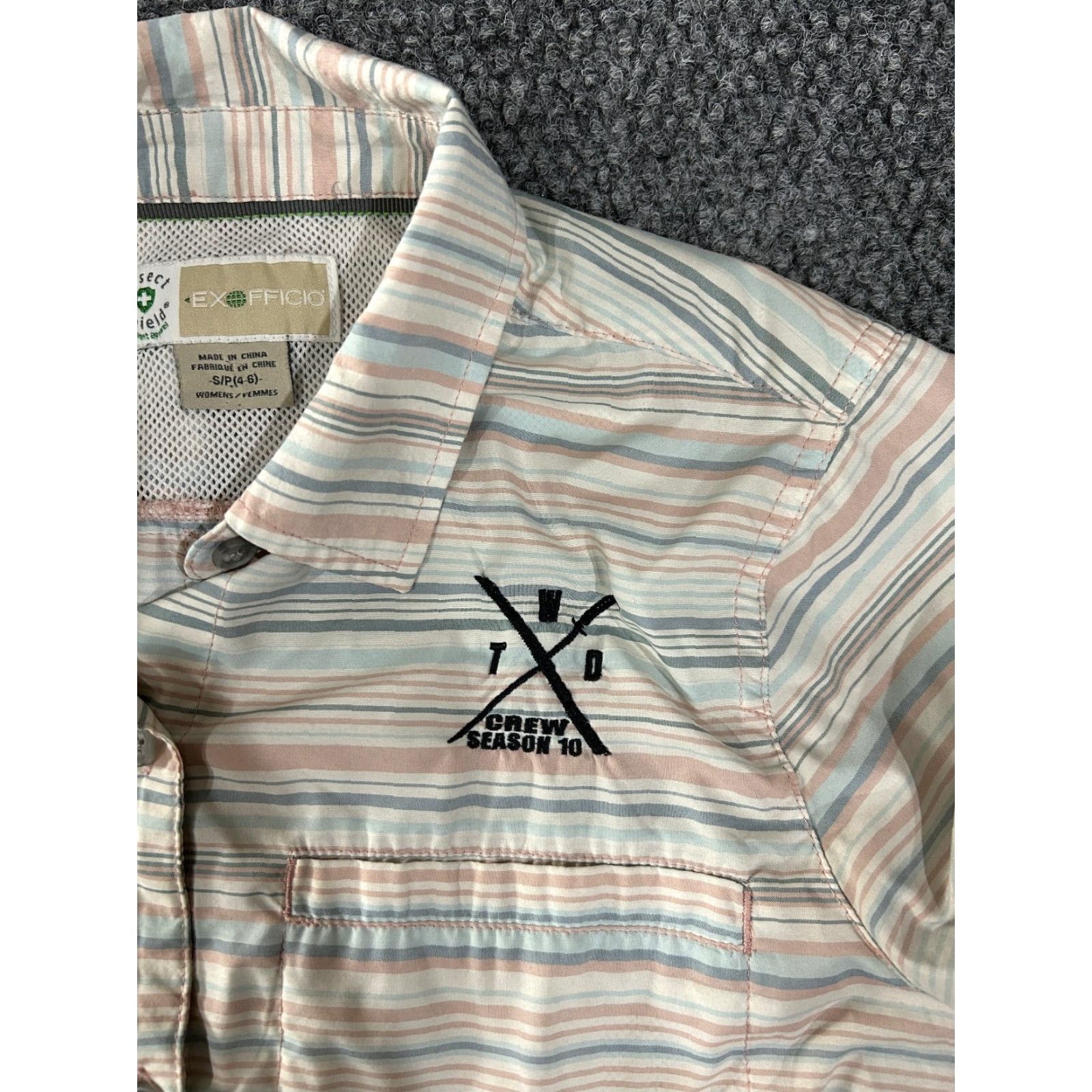 ExOfficio ExOfficio Shirt Womens Small Pastel Striped Lightweight Travel Outdoor Button Up Geometric Pattern Brown Long Sleeve Casual Quilt? Size S / US 4 / IT 40 - 5 Thumbnail