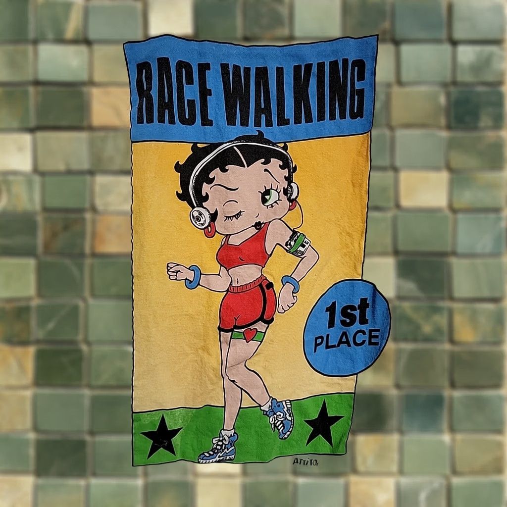 Vintage VINTAGE Betty Boop Race Walking Graphic T-Shirt Men's XL White 1990s Cartoon 90s Horizon Teez Size US XL / EU 56 / 4 - 1 Thumbnail