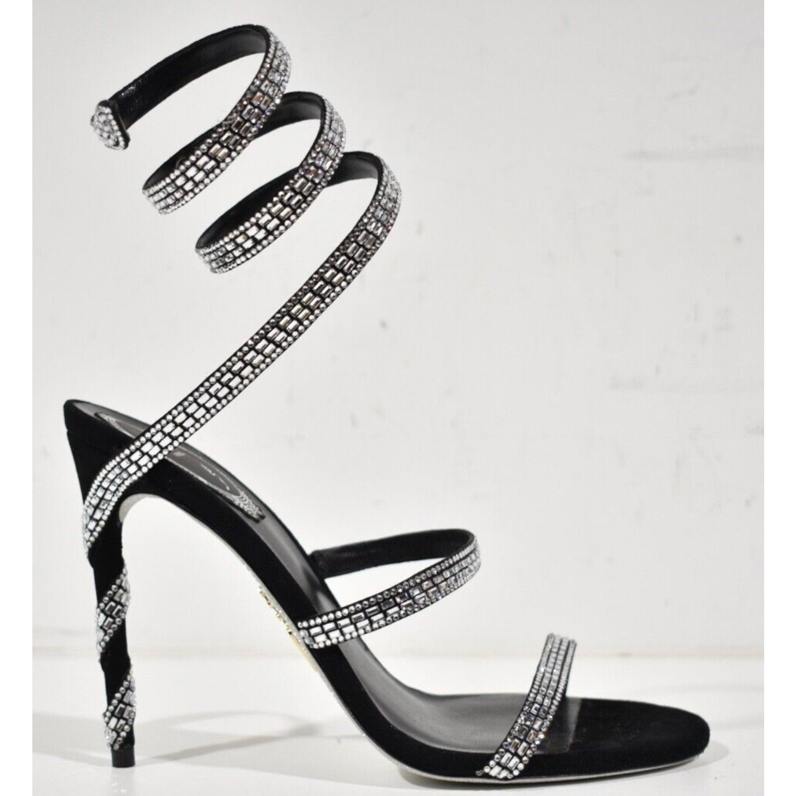 Rene Caovilla Margot Crystal Ankle Wrap Strap Sandal Heel Pump 38 Size US 8 / IT 38 - 2 Thumbnail