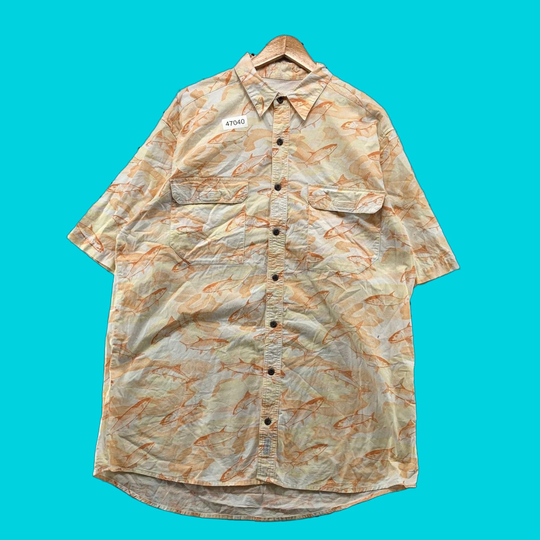 Vintage Cabela's Fishin Shirt Mens Large White Salmon All Over Print Vented Outdoor Shirt Mens Large White Salmon All Over Print Vented Outdoor Size US L / EU 52-54 / 3 - 1 Thumbnail
