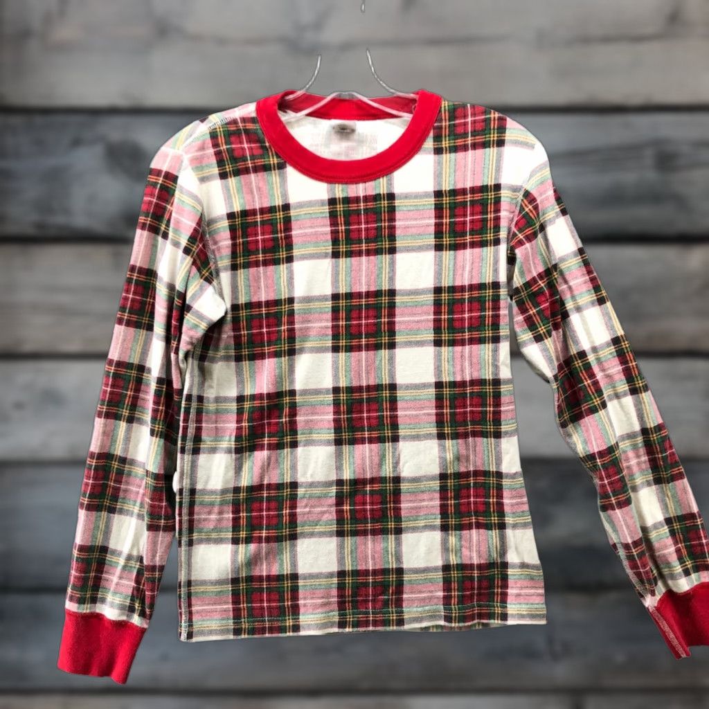 Vintage Hanna Andersson Adult Long John Pajama Top XS Holiday Plaid Red Green Cotton Size XS / US 0-2 / IT 36-38 - 1 Thumbnail