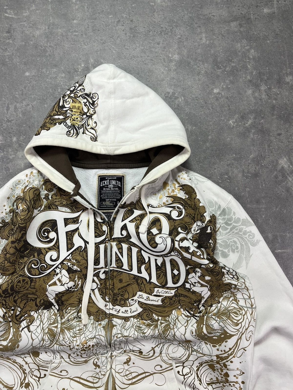 Ecko Unltd. Ecko Unltd. Big Print Logo Baggy Zip Hoodie L XL Size US L / EU 52-54 / 3 - 5 Thumbnail
