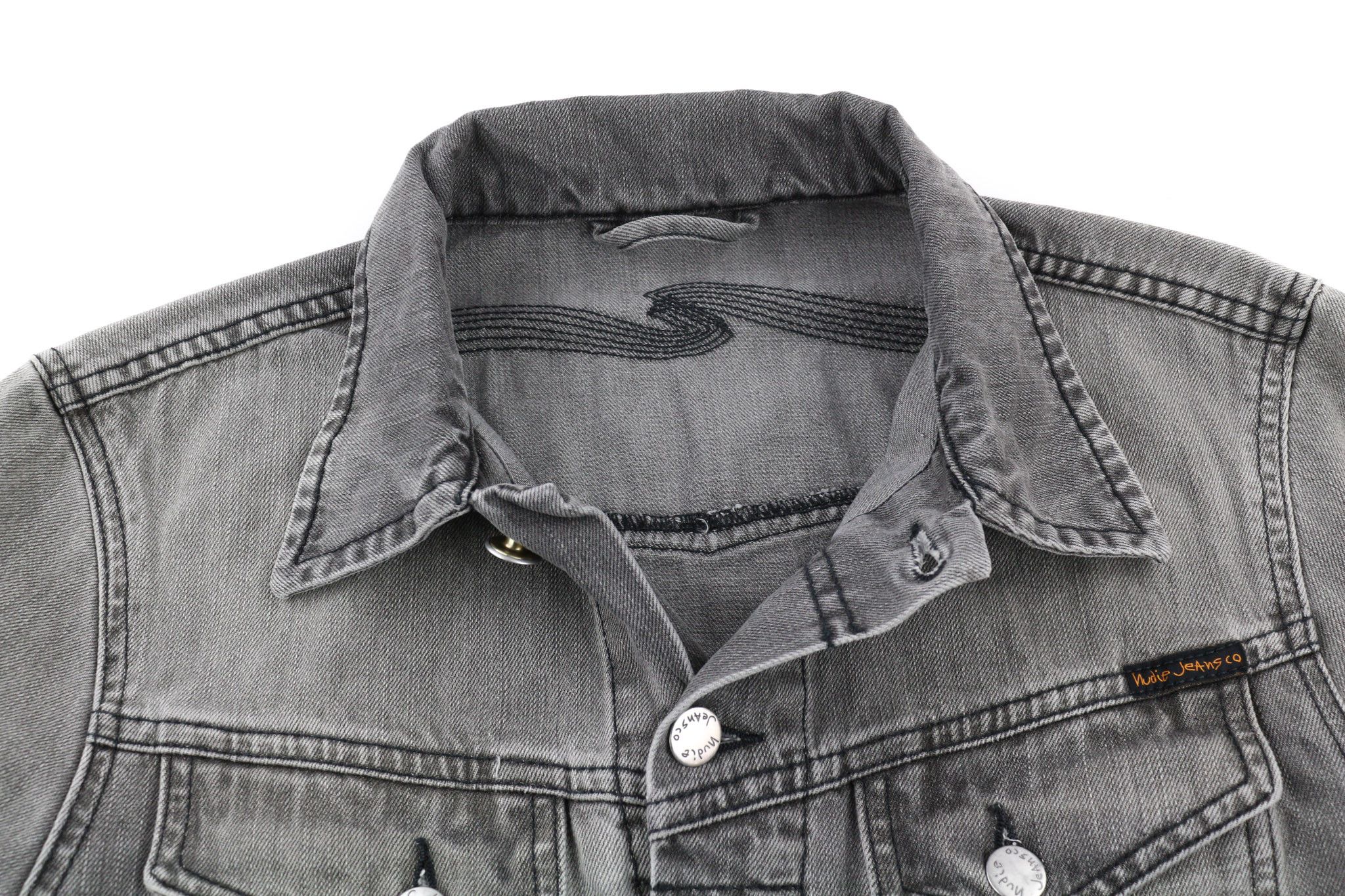 Nudie Jeans CONNY ORG. FOG S Cotton Grey Denim Jacket 80340 Size US S / EU 44-46 / 1 - 4 Thumbnail