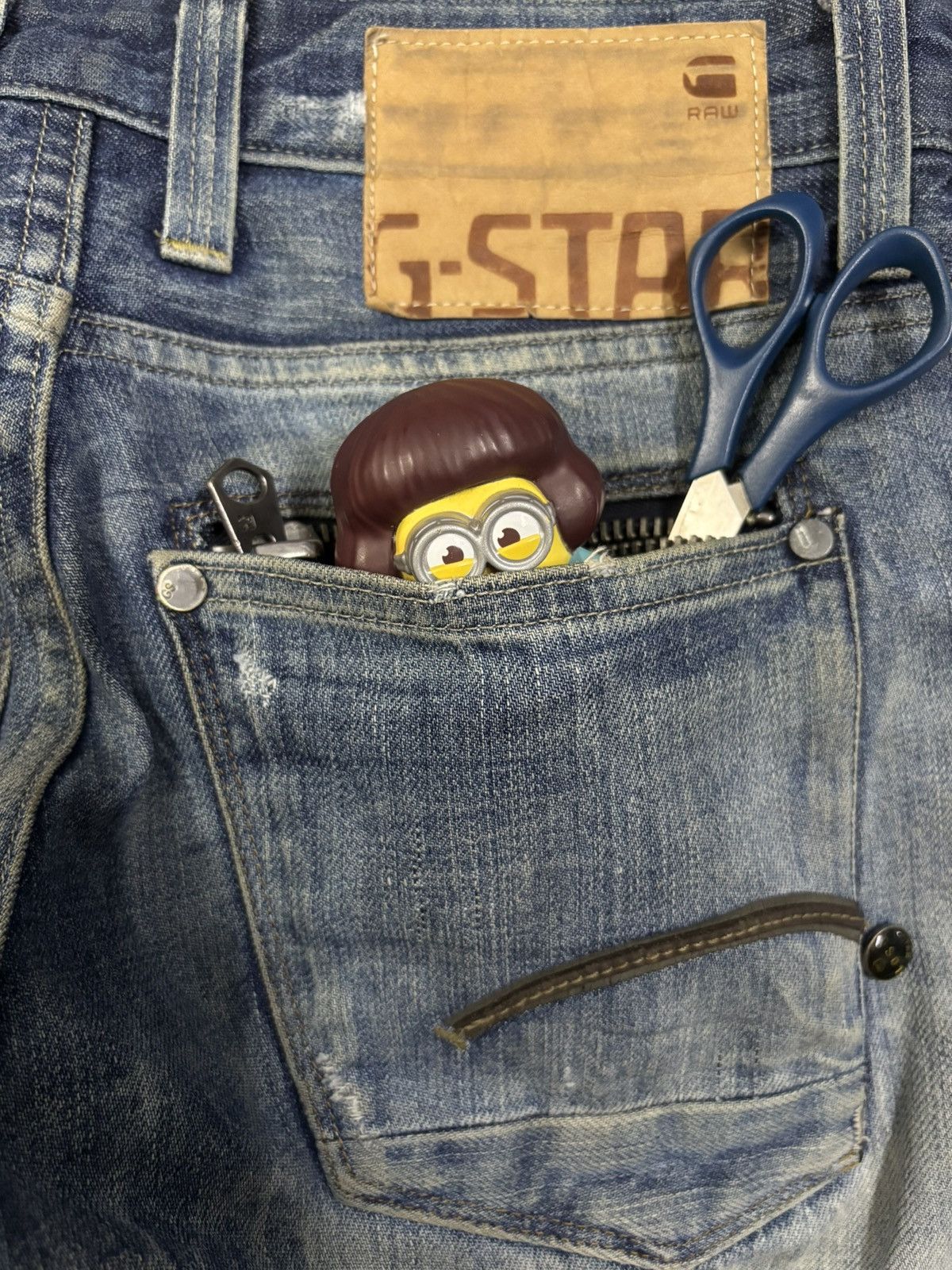 G-Star Vintage GStar Raw GS01 Distressed Grunge Jeans Made in Italy Size US 30 / EU 46 - 13 Thumbnail
