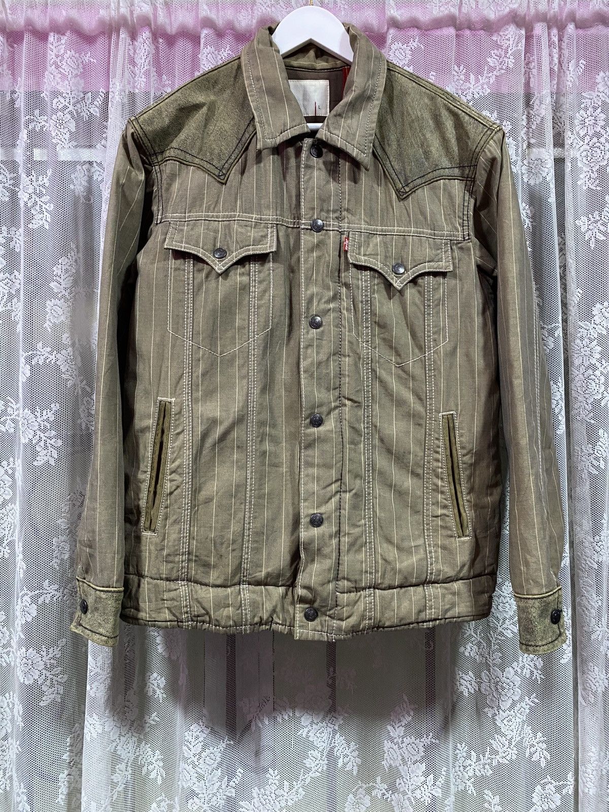 Levi's × Levi's Vintage Clothing × Vintage Vintage Levi's Redloop Hickory Stripe Jacket Made Japan Size US L / EU 52-54 / 3 - 1 Thumbnail