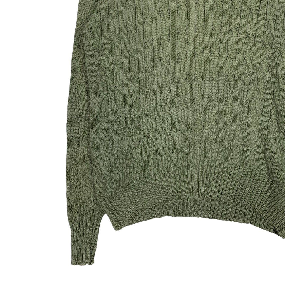 Polo Ralph Lauren POLO RALPH LAUREN Cable Knit Green Sweater #1193-C54 Size US L / EU 52-54 / 3 - 5 Thumbnail