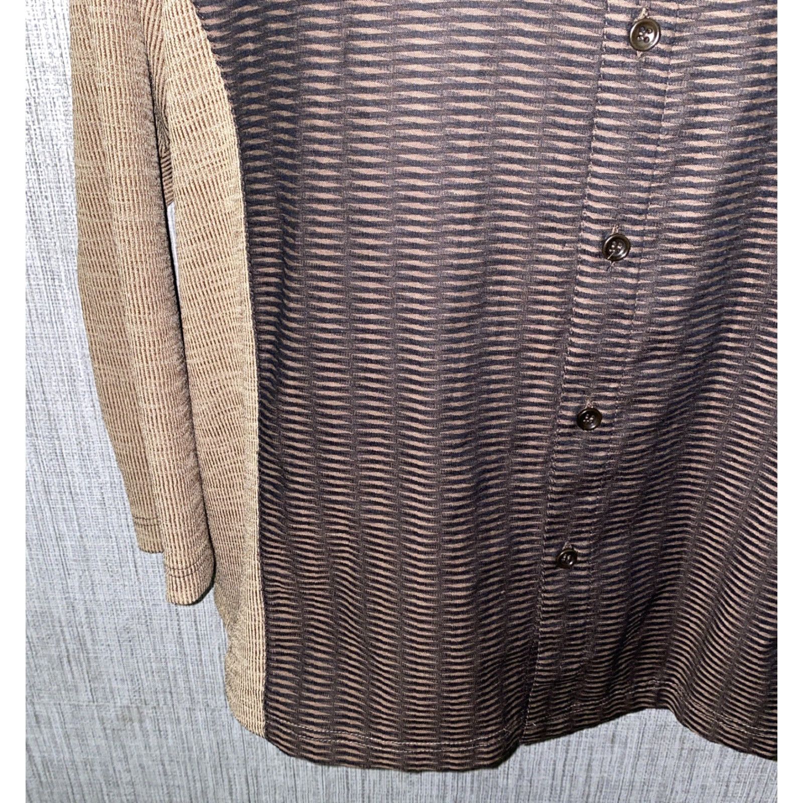 Vintage Messon Shirt Men Button-Front Long Sleeve 2XL Brown/Black Geometric Italy Cotton Blend Regular Mens Size US XXL / EU 58 / 5 - 4 Thumbnail