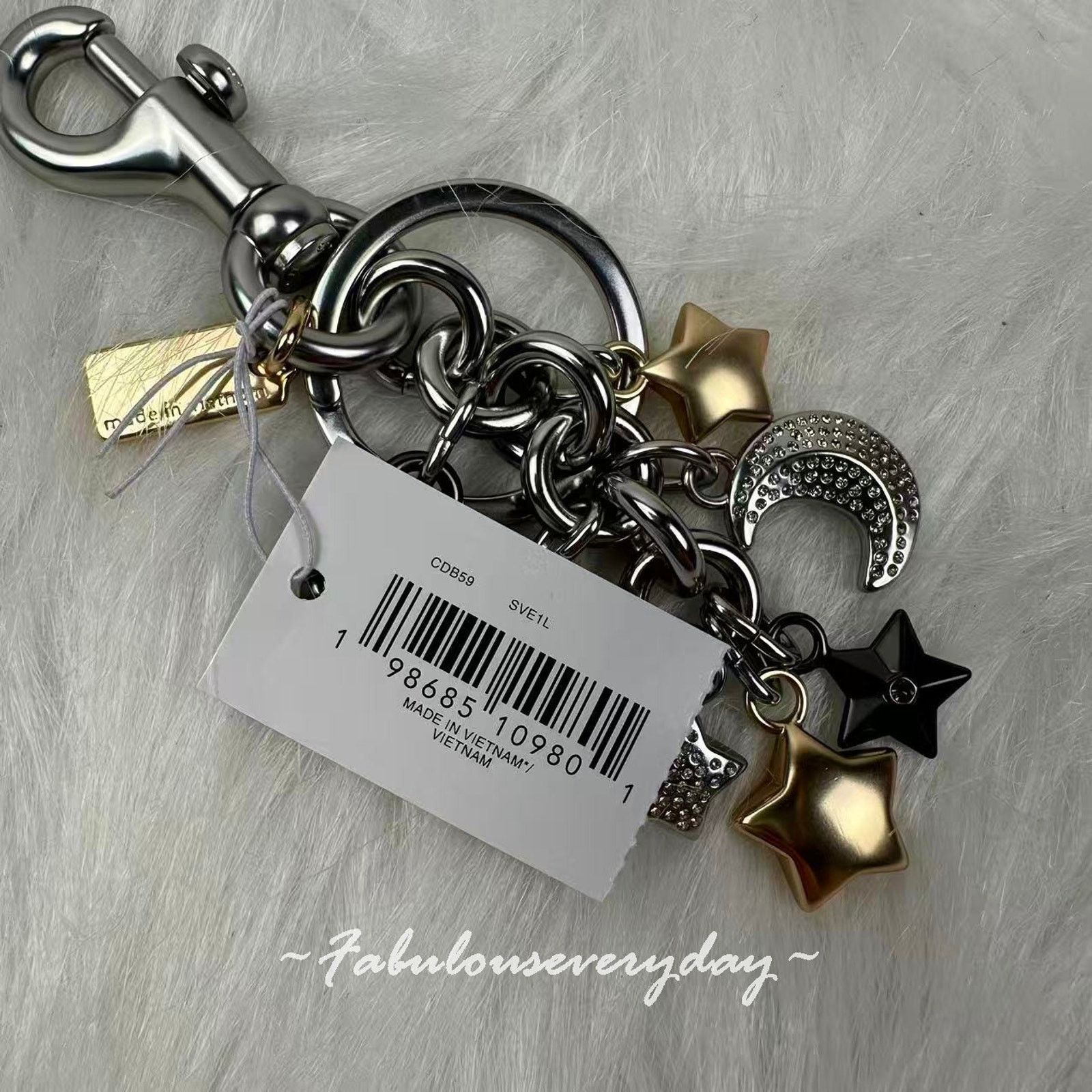 Coach Coach Star Moon Cluster Bag Charm CDB59 Keychain NWT Size ONE SIZE - 3 Thumbnail