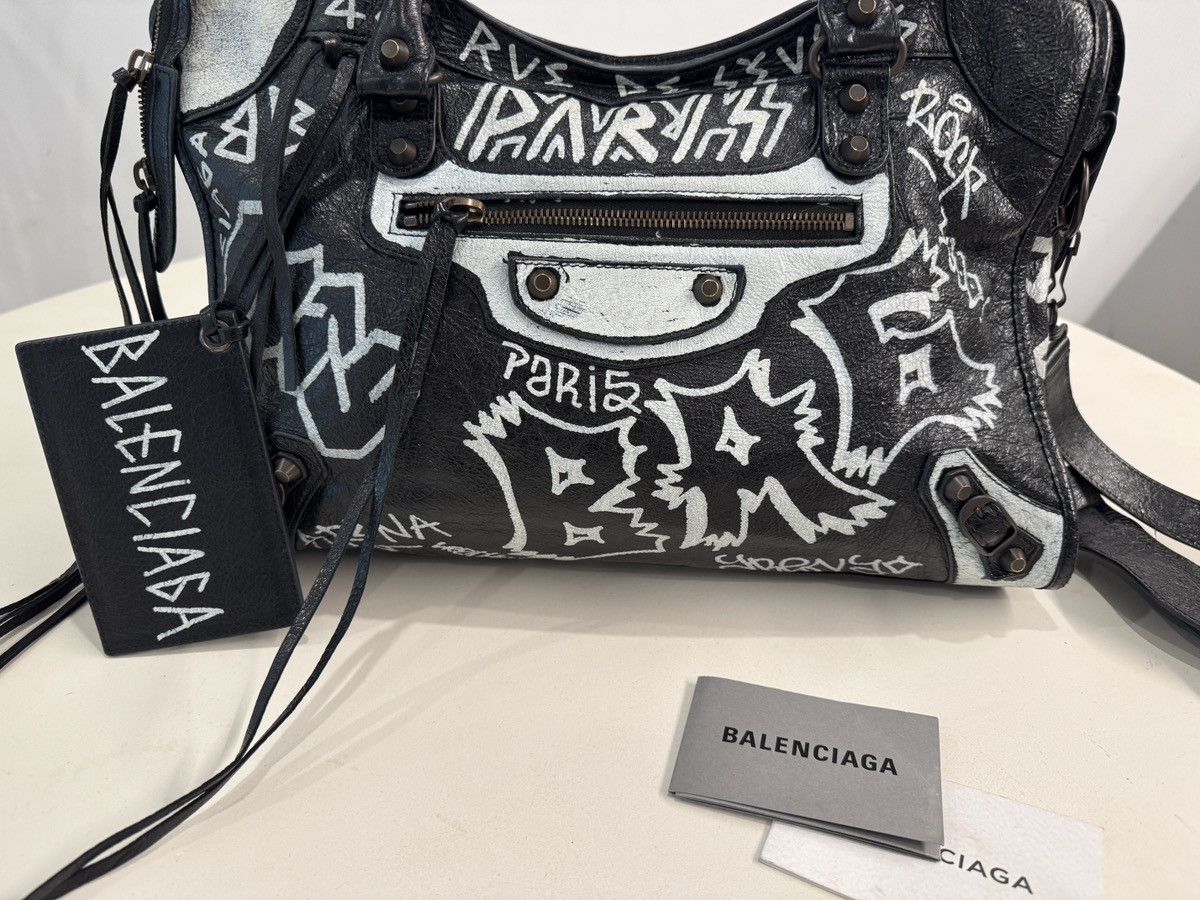Balenciaga Balenciaga Graffiti City Bag Large Size ONE SIZE - 11 Thumbnail