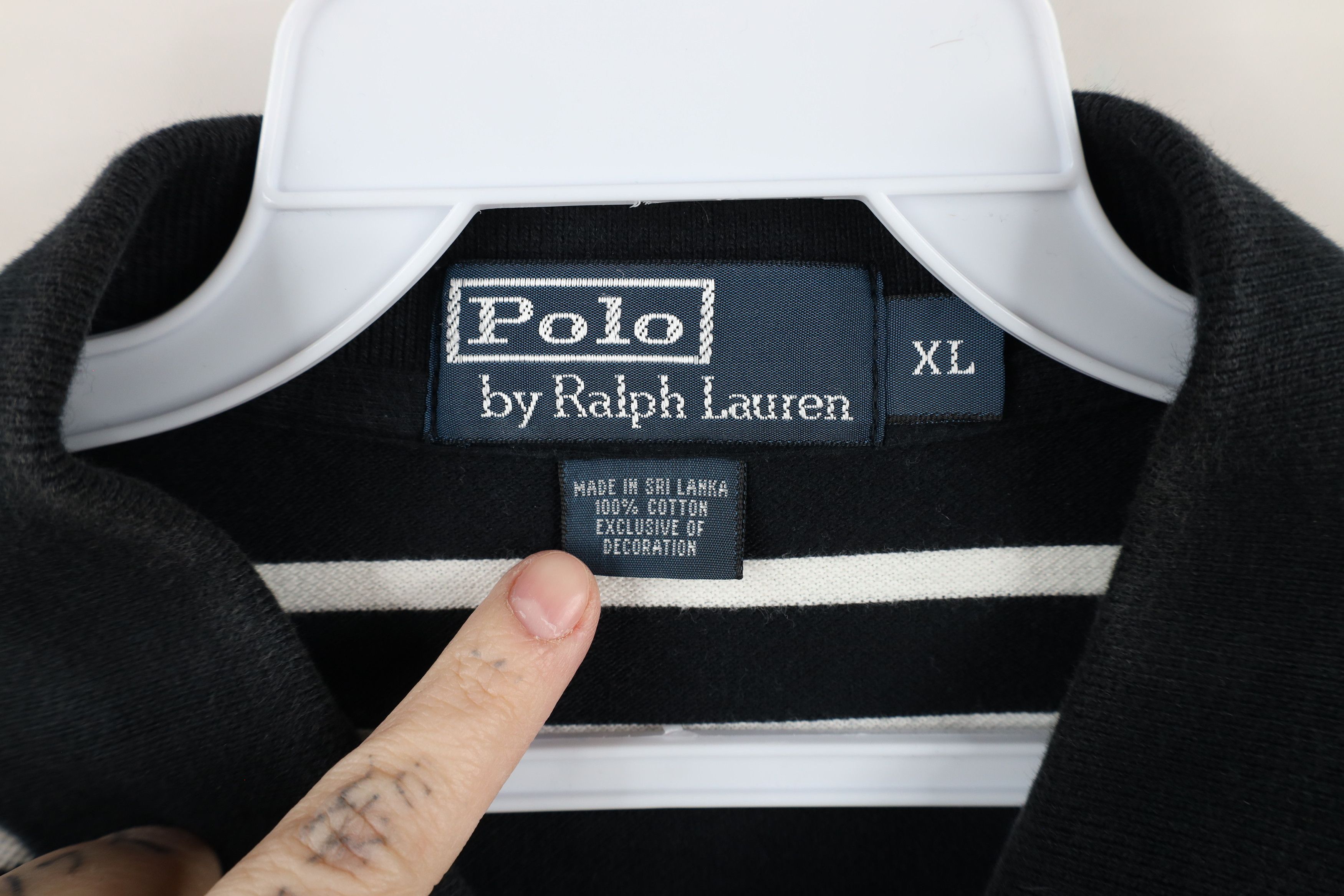 Ralph Lauren × Vintage Vintage 90s Ralph Lauren Short Sleeve Polo Shirt Black Size US XL / EU 56 / 4 - 8 Thumbnail
