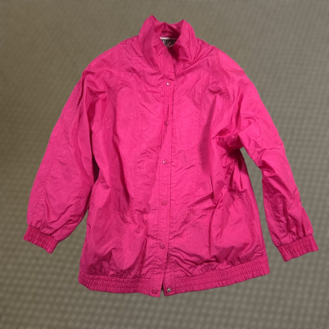 Pinko VINTAGE Dani Colby Jacket Womens Large Pink Snap Front Windbreaker Lightweight Jacket Size L / US 10 / IT 46 - 1 Thumbnail