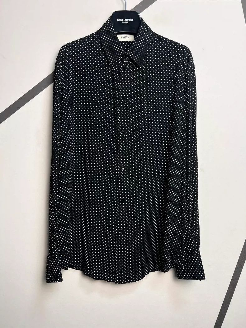 Celine CELINE size 39 Black and white polka-dot mulberry silk shi Size US XS / EU 42 / 0 - 1 Thumbnail