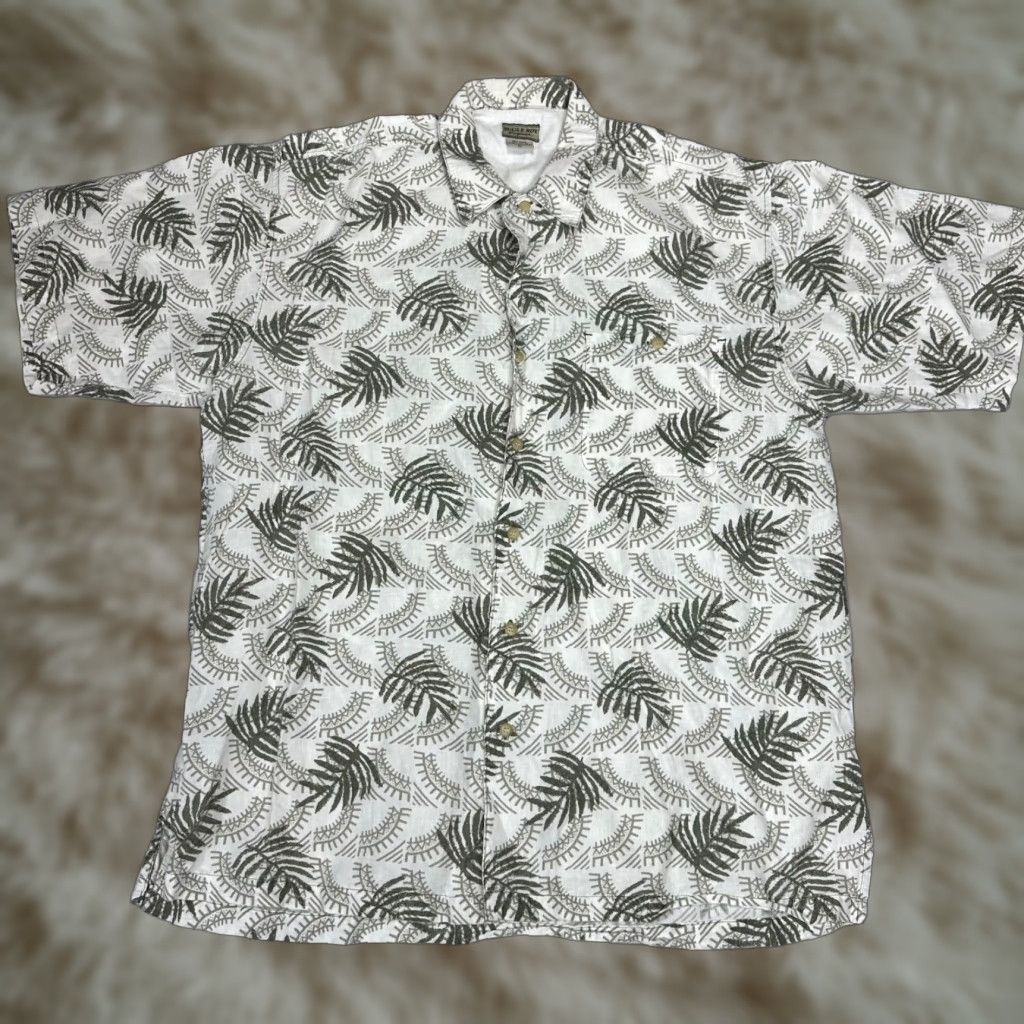 Bugle Boy Bugle Boy Originals Mens Button-Up Short Sleeve Shirt XL White/Gray Print Size US XL / EU 56 / 4 - 1 Thumbnail