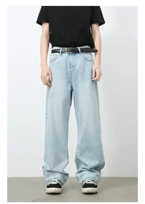 VIBE Japanese retro light blue straight loose versatile jeans Size US 32 / EU 48 - 1 Thumbnail