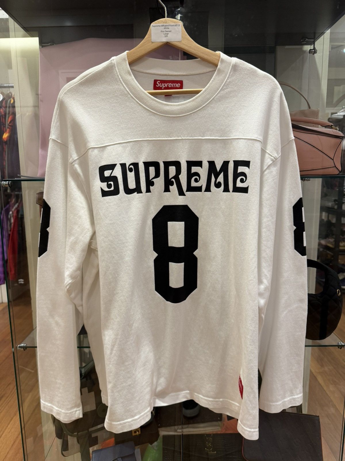 Supreme Supreme 99 L/S Football Top FTP Large White Blue | Grailed