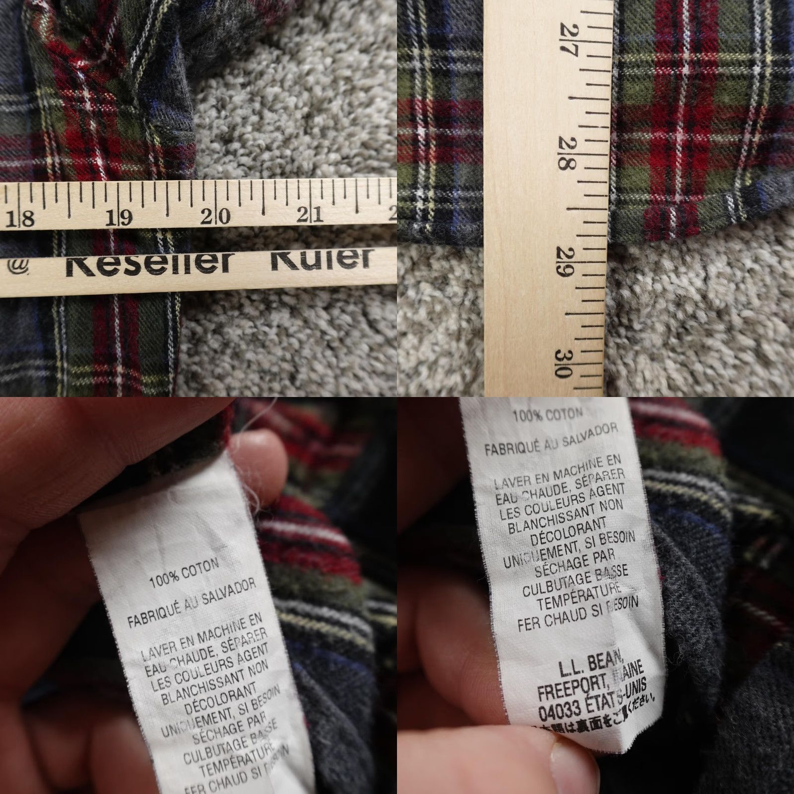 Vintage LL Bean Shirt Mens S Gray Red Scotch Plaid Flannel Button Up Long Sleeve Outdoor Size US S / EU 44-46 / 1 - 8 Thumbnail