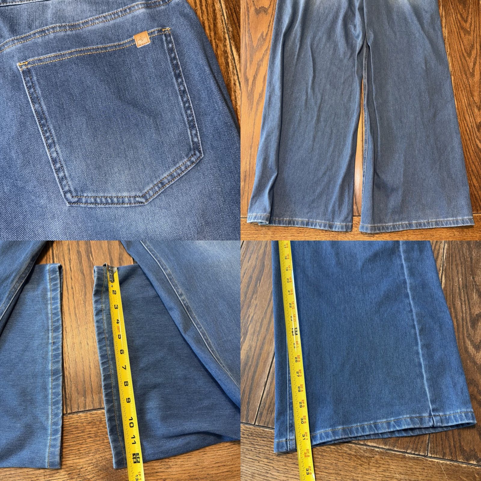 Vintage Halara Jeans Flared Wide Leg High Waisted XL Blue 34x31 Women’s Jeans Pants Pockets Bohemian City Vintage No Size 40" / US 18 - 8 Thumbnail