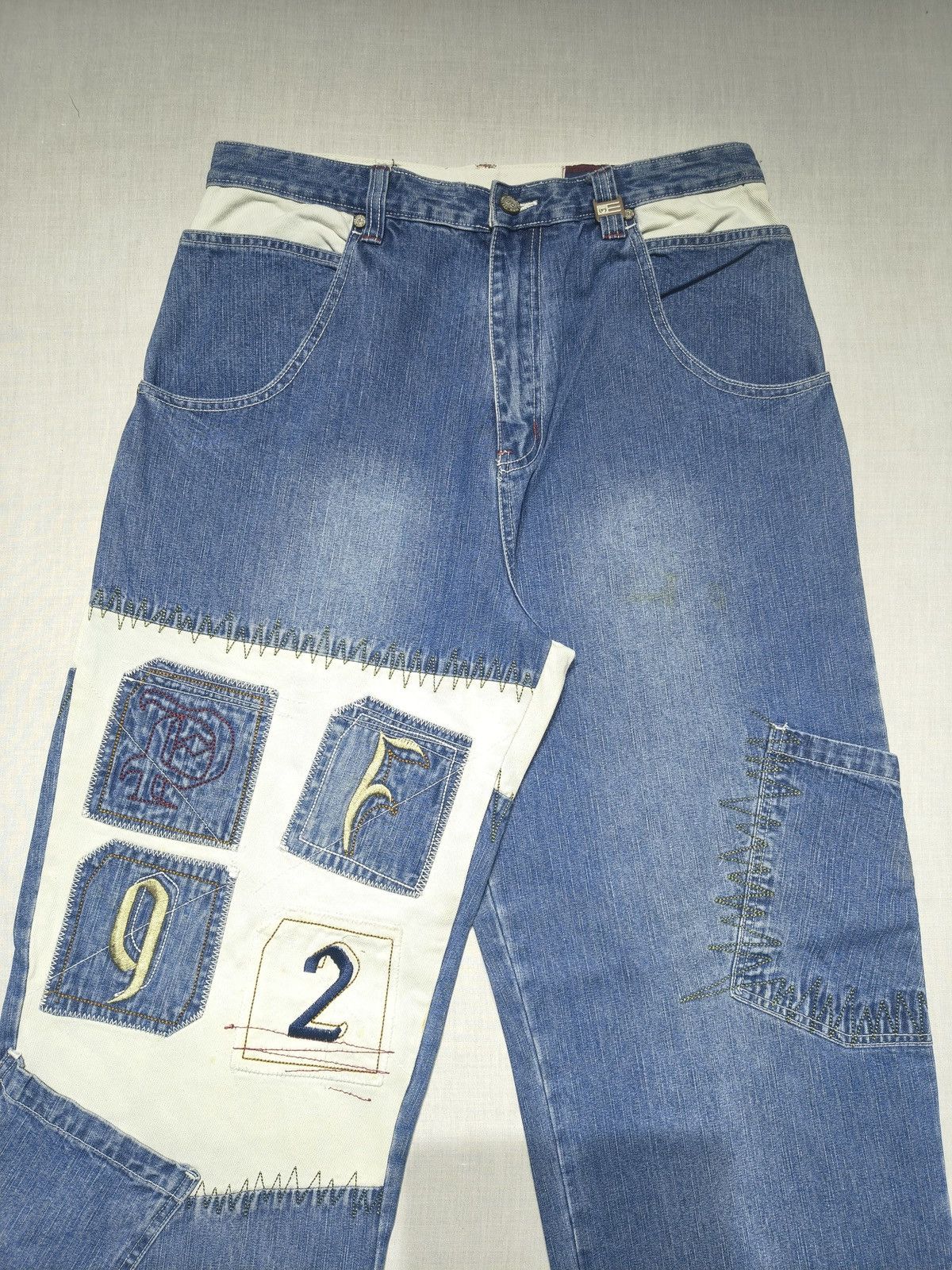 Southpole PHAT FARM INSANE PATCH WORK BAAGY JEANS 🚀(012) Size US 32 / EU 48 - 7 Thumbnail