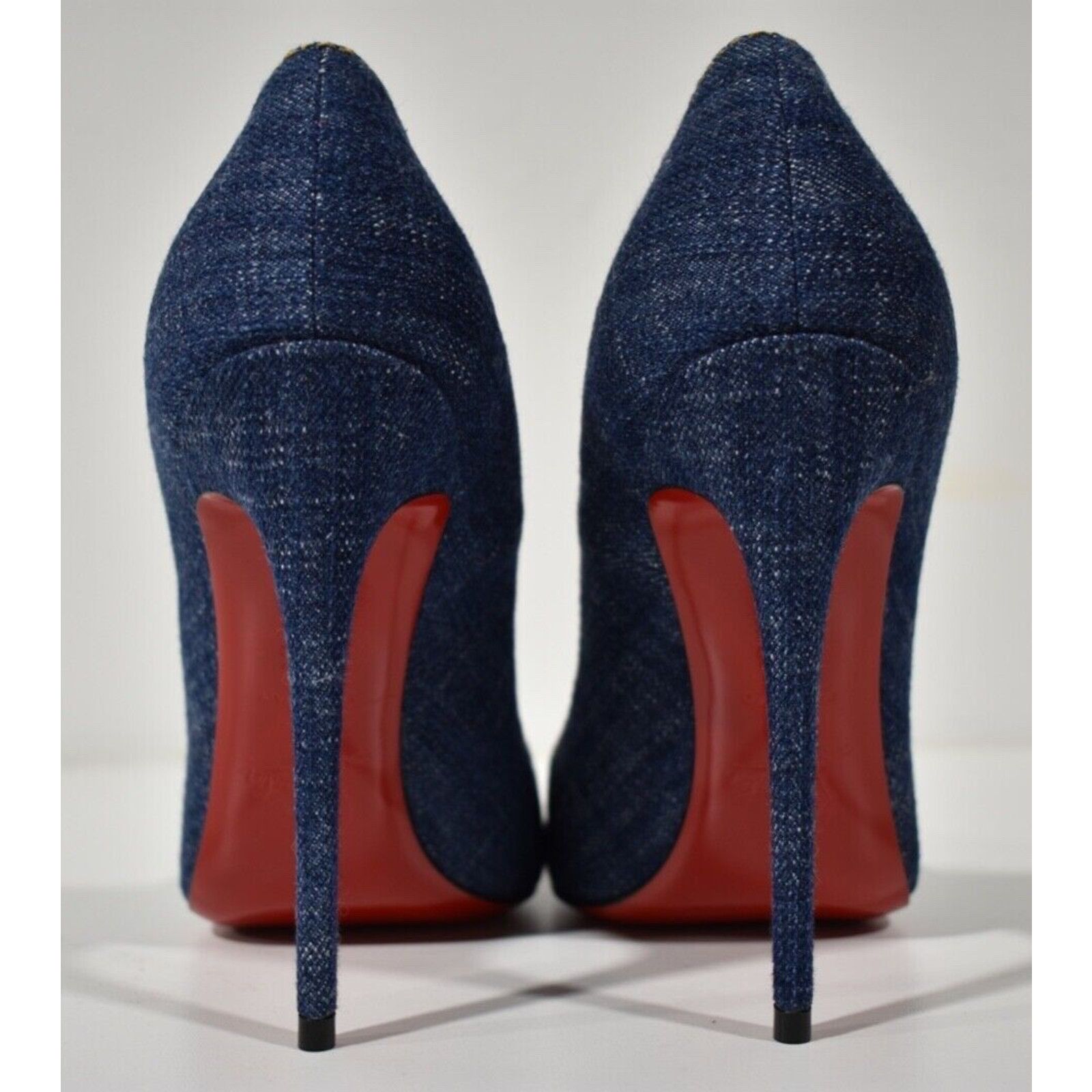 Christian Louboutin So Kate 120 Blue Denim Saba Gold Stiletto Heel Pump 38 Size US 8 / IT 38 - 11 Thumbnail