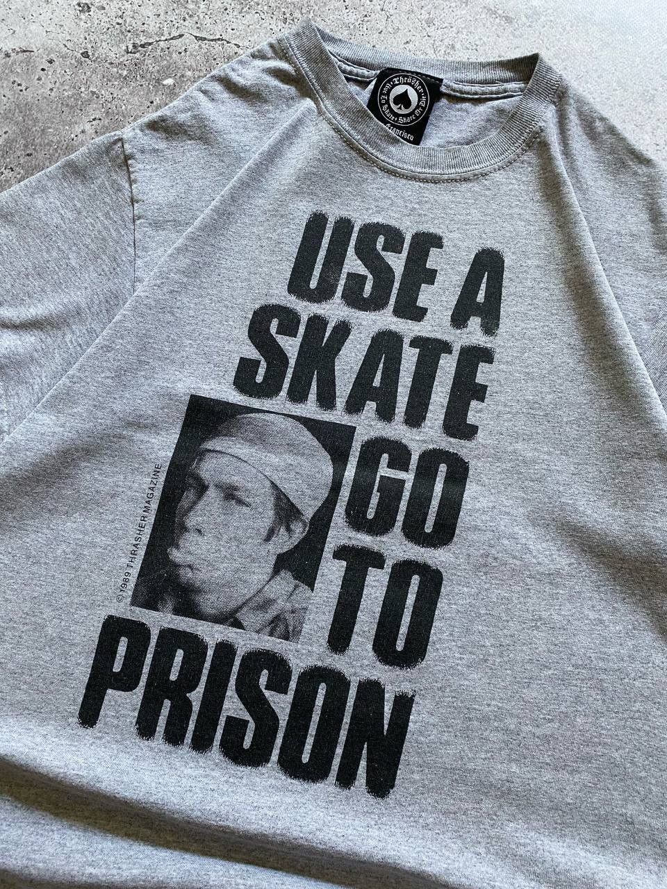 Thrasher × Vintage VINTAGE THRASHER GONZALES “USE A SKATE GO TO PRISON” T SHIRT Size US S / EU 44-46 / 1 - 2 Thumbnail