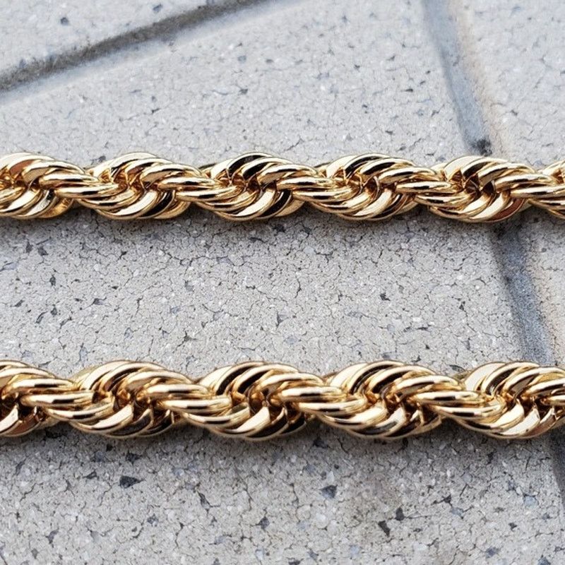 Vintage Vintage 14K Gold Plated Diamond Cut Rope Necklace Unisex Size ONE SIZE - 4 Thumbnail