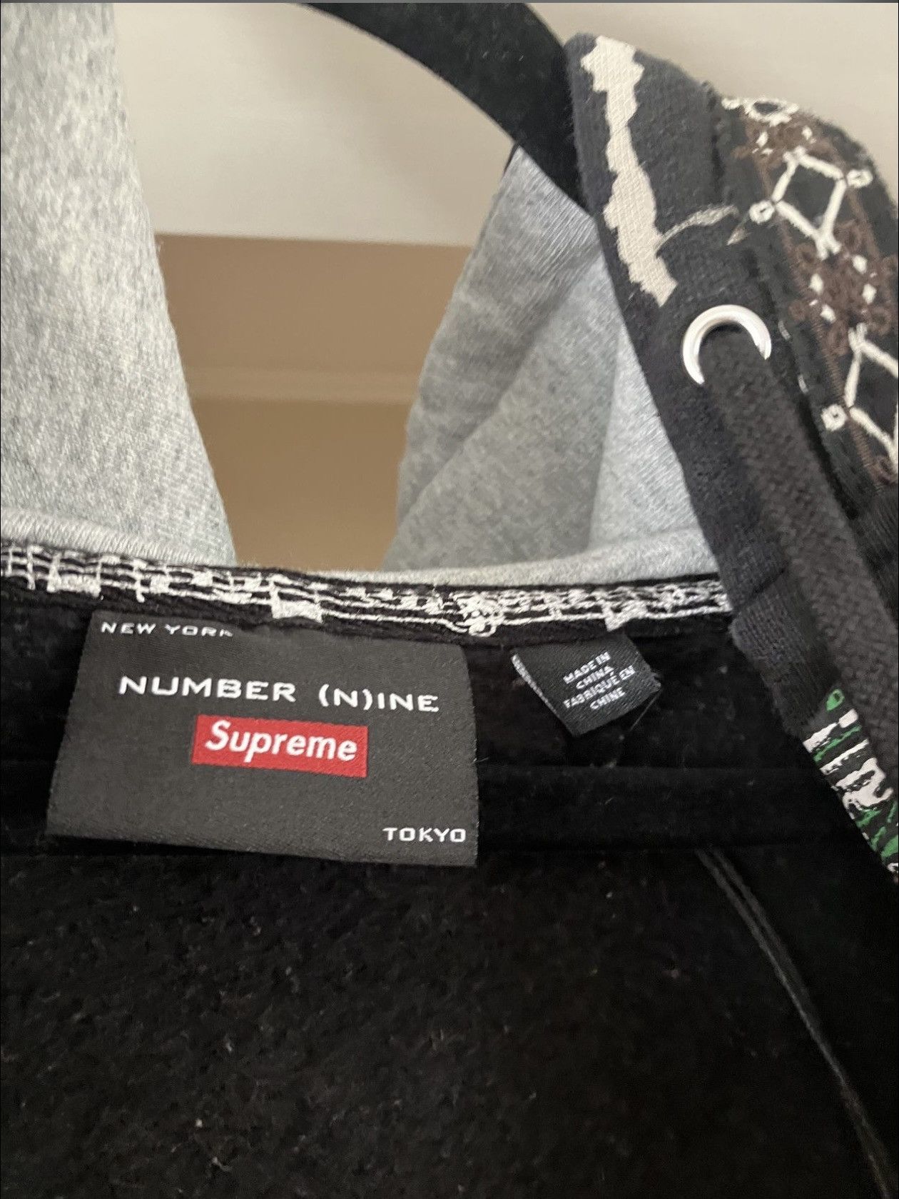 Number (N)ine × Supreme FW25 Supreme / Number (N)ine Patchwork Hooded Sweatshirt Size US XL / EU 56 / 4 - 8 Thumbnail
