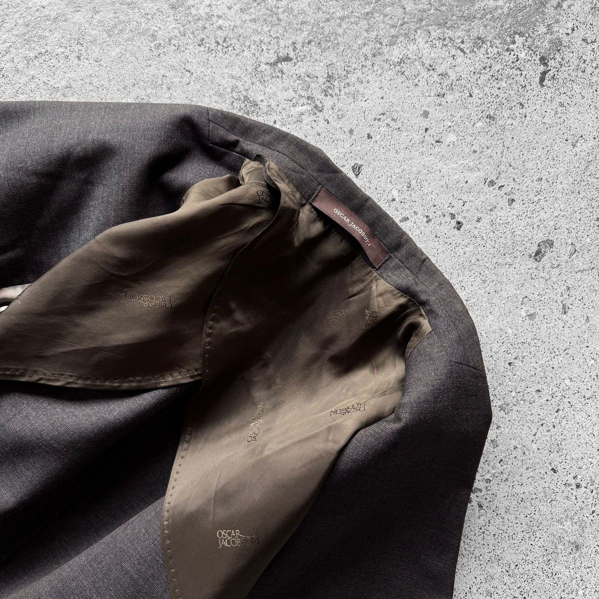 Designer × Oscar Jacobson Oscar Jacobson Premium Dark Brown Einar Suit Blazer Jacket Size 36S - 9 Thumbnail