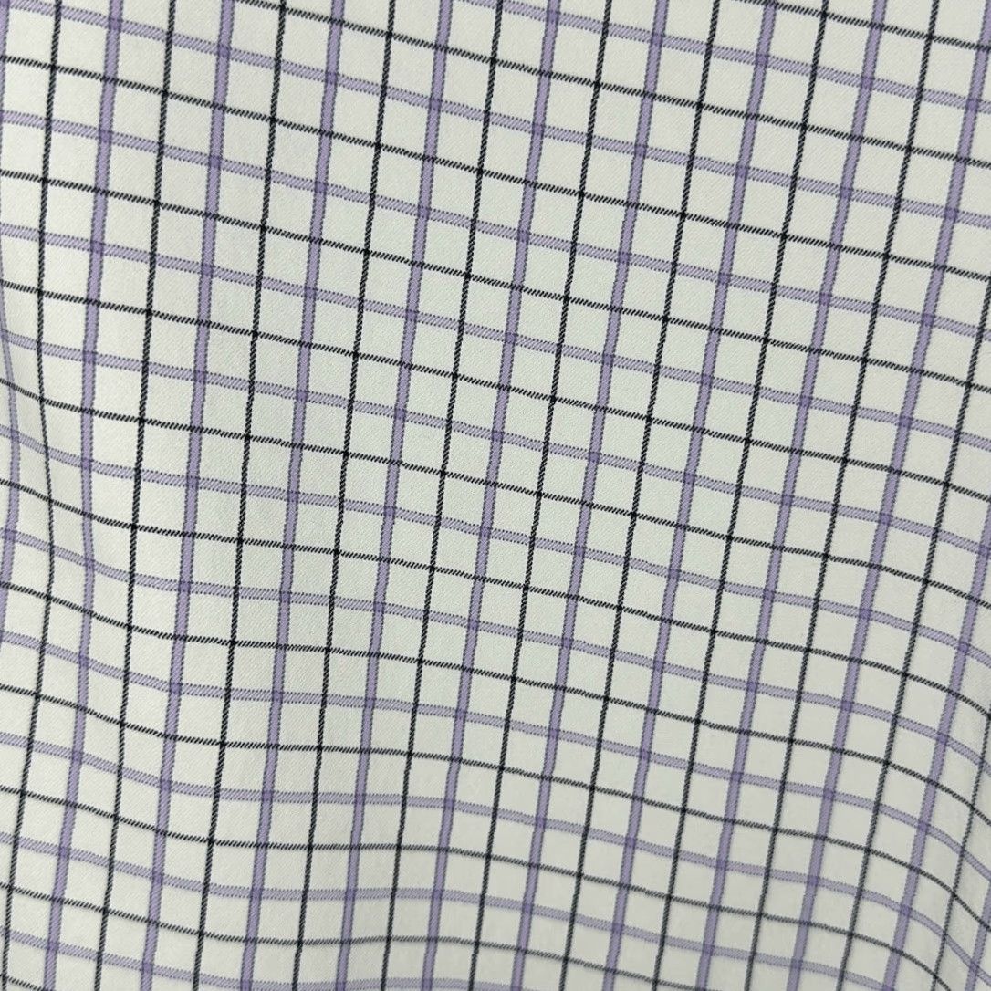 Peter Millar Dress Shirt Mens Long Sleeve Purple Gray Checkered L Large Multicolor Shirt