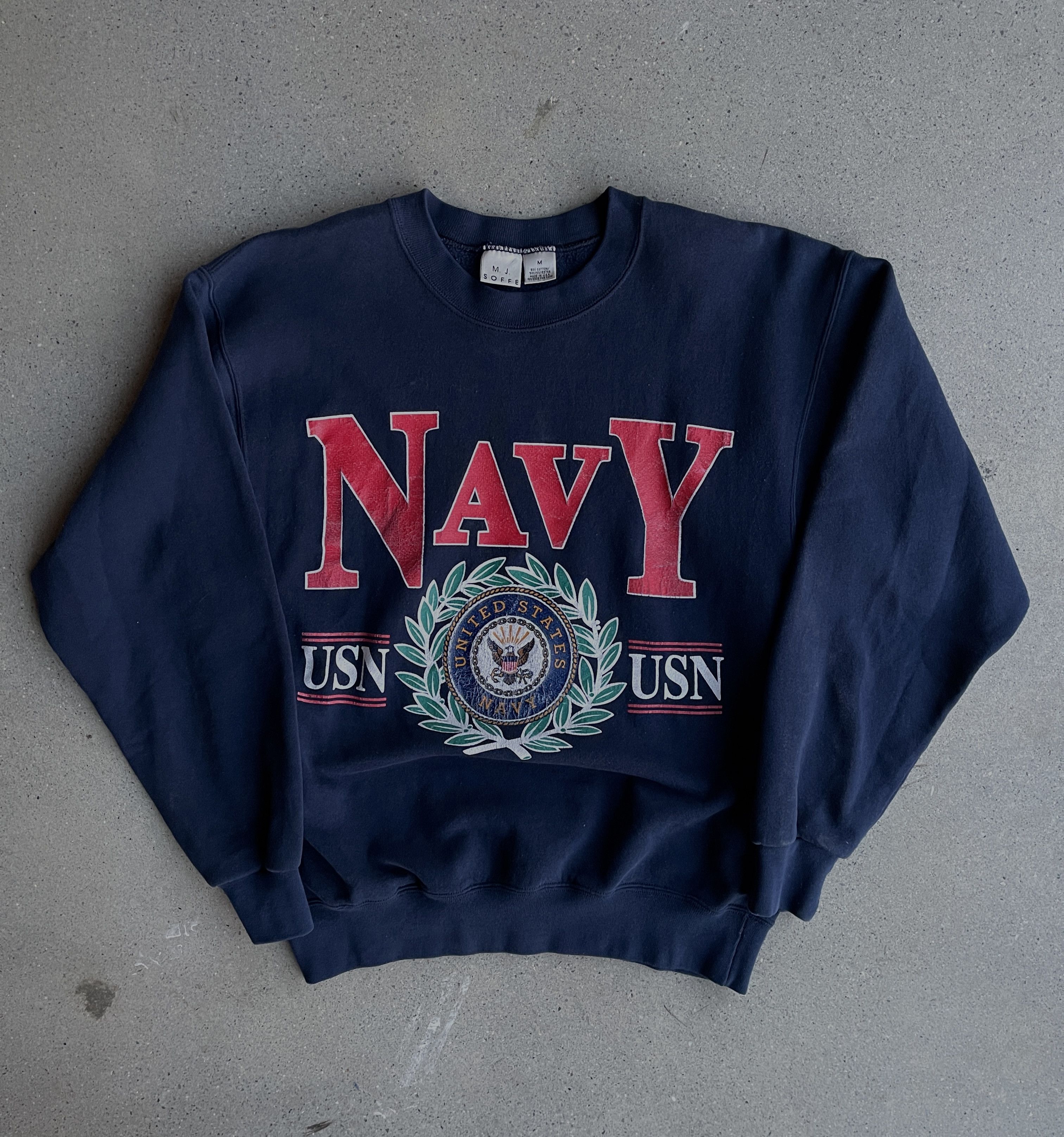Vintage 1980'S/90's MADE IN USA NAVY CREWNECK Size US M / EU 48-50 / 2 - 1 Preview