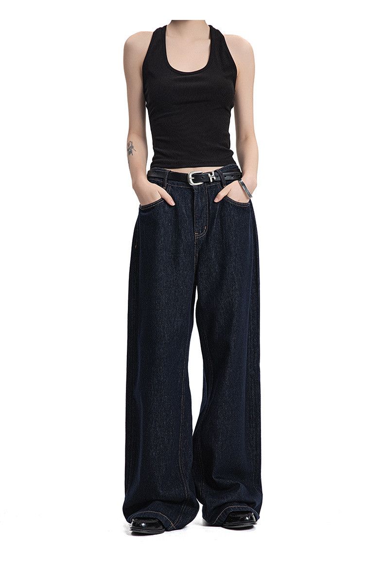 Japanese Brand Retro washed straight leg casual loose cleanfit jeans Size US 32 / EU 48 - 2 Thumbnail