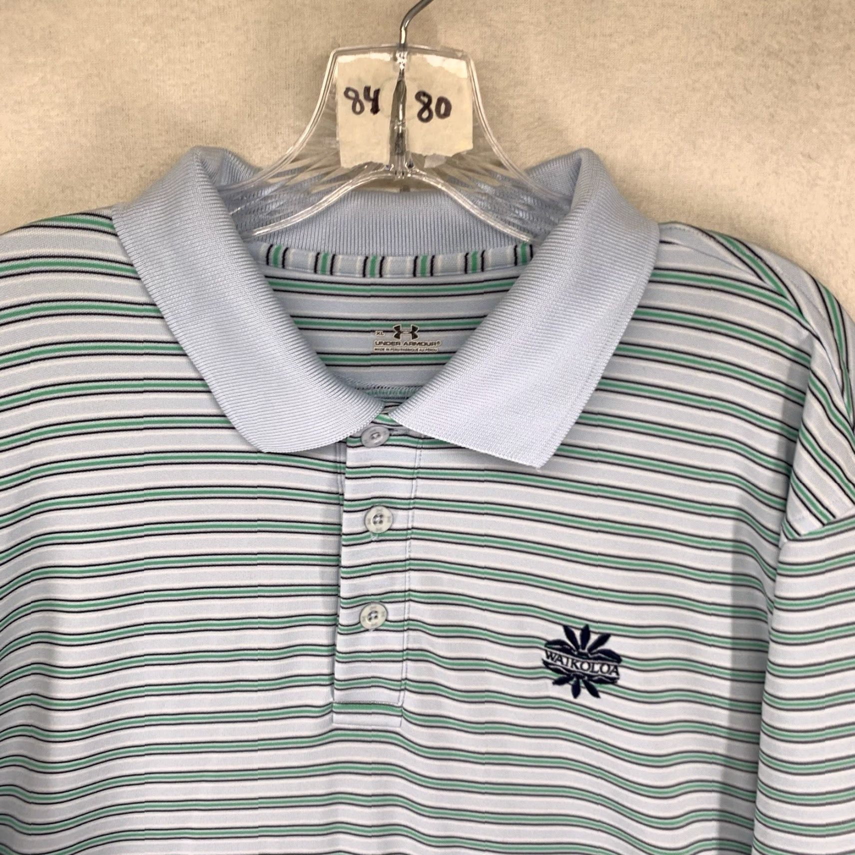 Under Armour Under Armour Polo Shirt XL Blue Green Waikoloa Logo Golf Short Sleeve Mens Size US XL / EU 56 / 4 - 5 Thumbnail