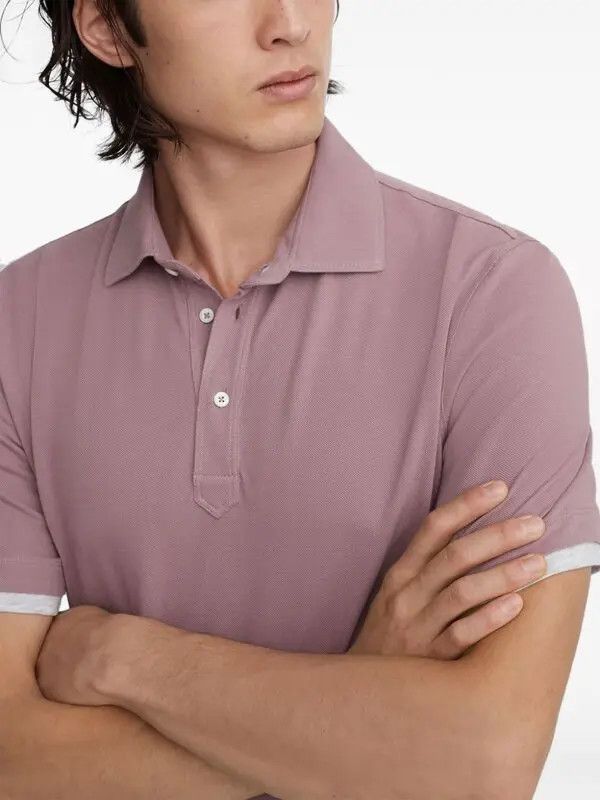 Brunello Cucinelli o1y0526 Polo Shirt in Mauve Size US S / EU 44-46 / 1 - 3 Thumbnail