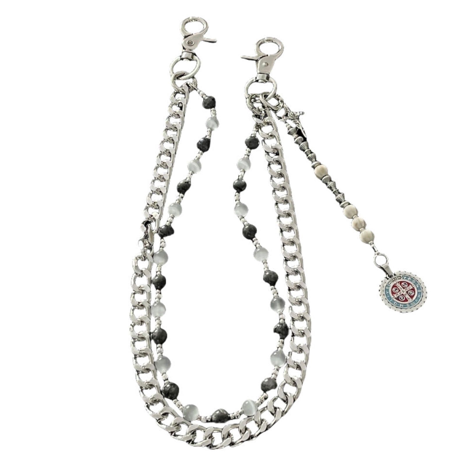 Japanese Brand Double Layered Gemstone Wallet Chain, Pants Chain Size ONE SIZE - 5 Thumbnail